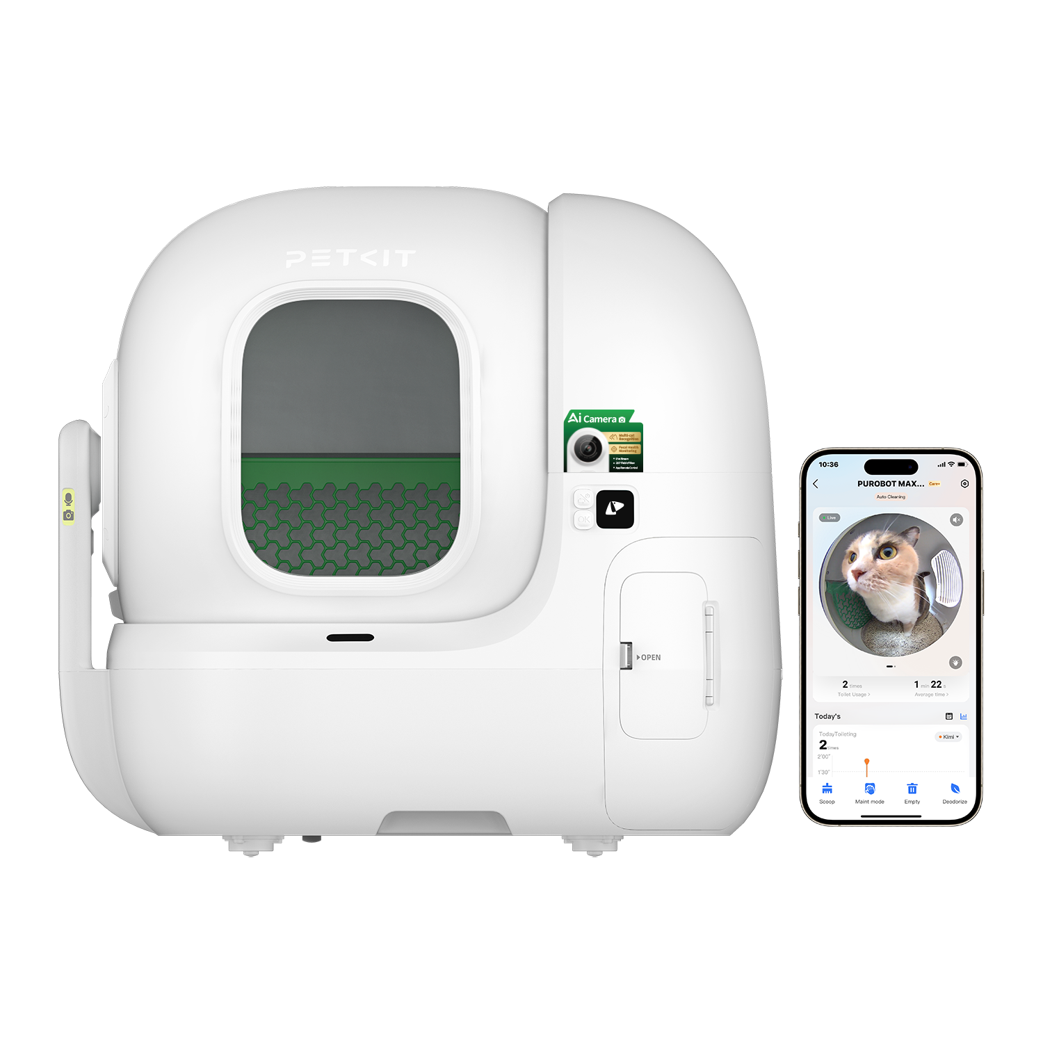 PETKIT 自動トイレカメラ付きPUROBOT MAX PRO PETKIT Purobot Max Pro, Automatic Cat Litter Box with AI camera
