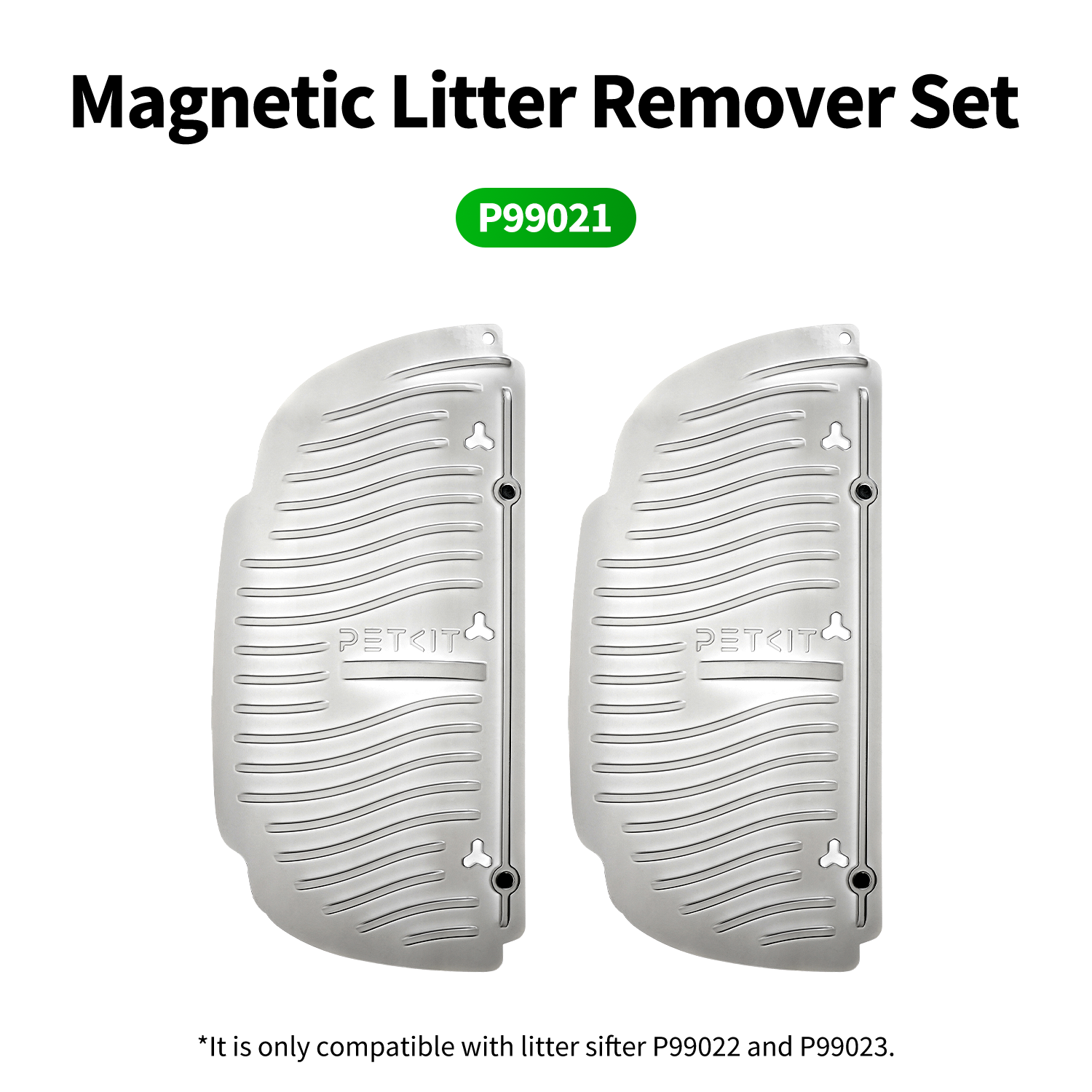 The magnetic cat litter remover works with the filter screen to clean all cat litter in the automatic litter box.