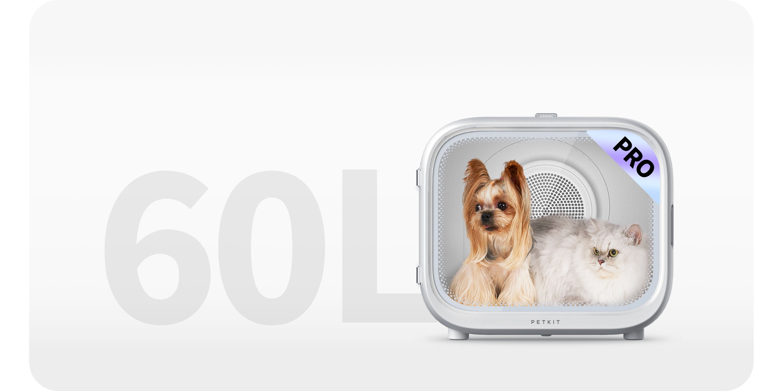 AirSalon Max Pro Pet Dryer Box featuring a spacious 60L interior that provides ample room for comfortable movement and efficient airflow