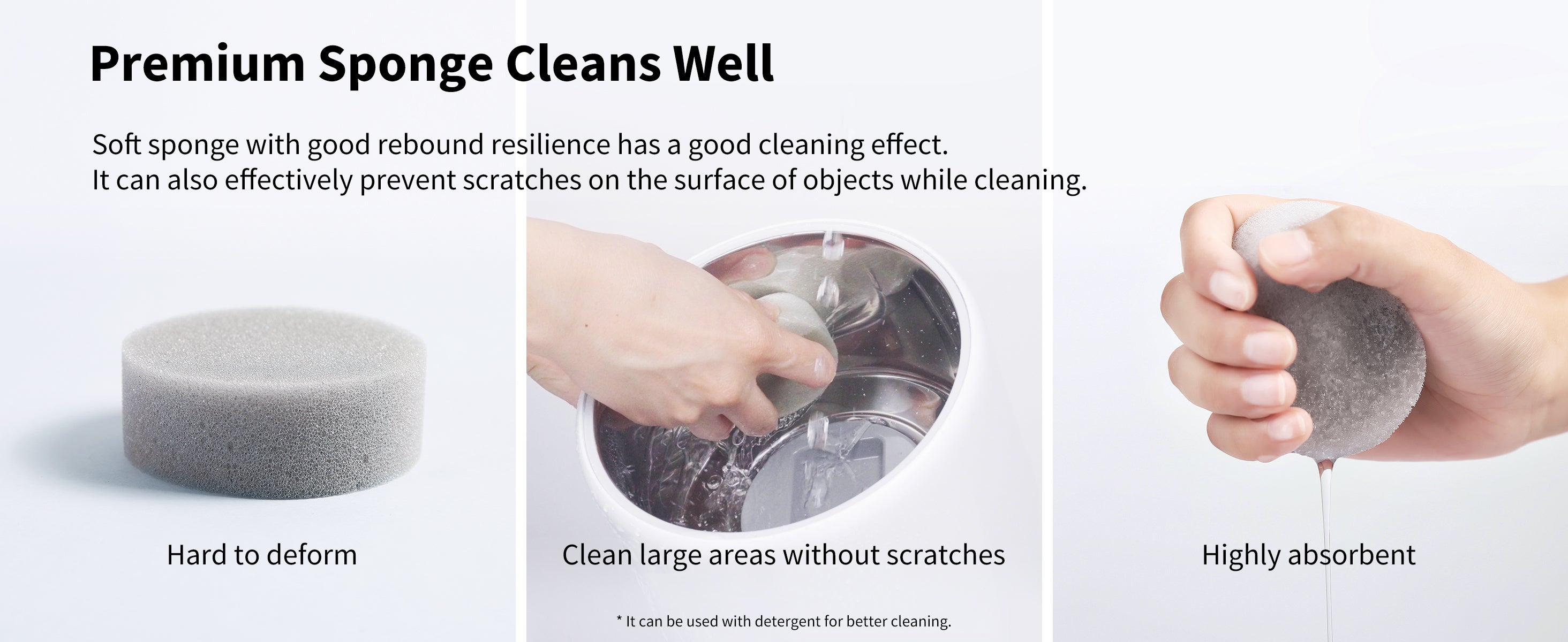 Soft sponge from Cleaning Set cleaning surfaces gently while removing dirt effectively