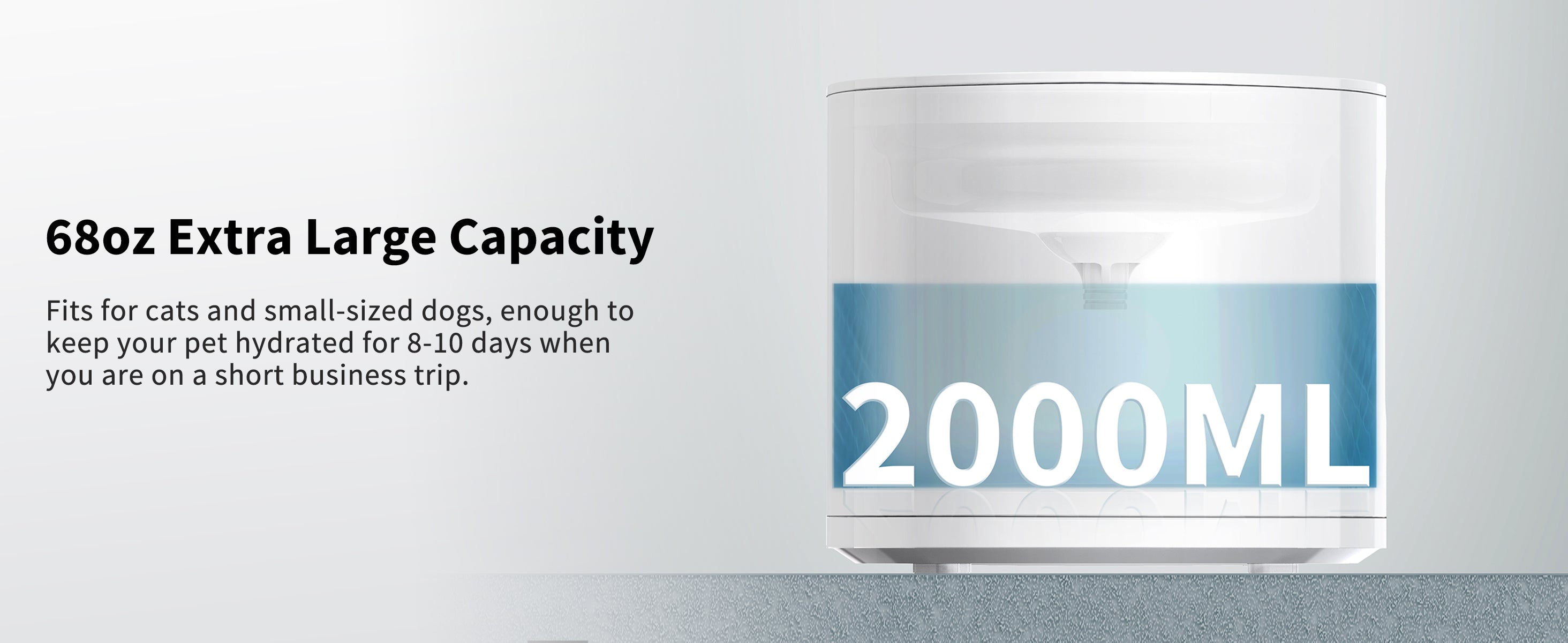 EverSweet Solo 2 Pet Water Fountain with a 68 ounce capacity suitable for cats and small dogs for daily hydration