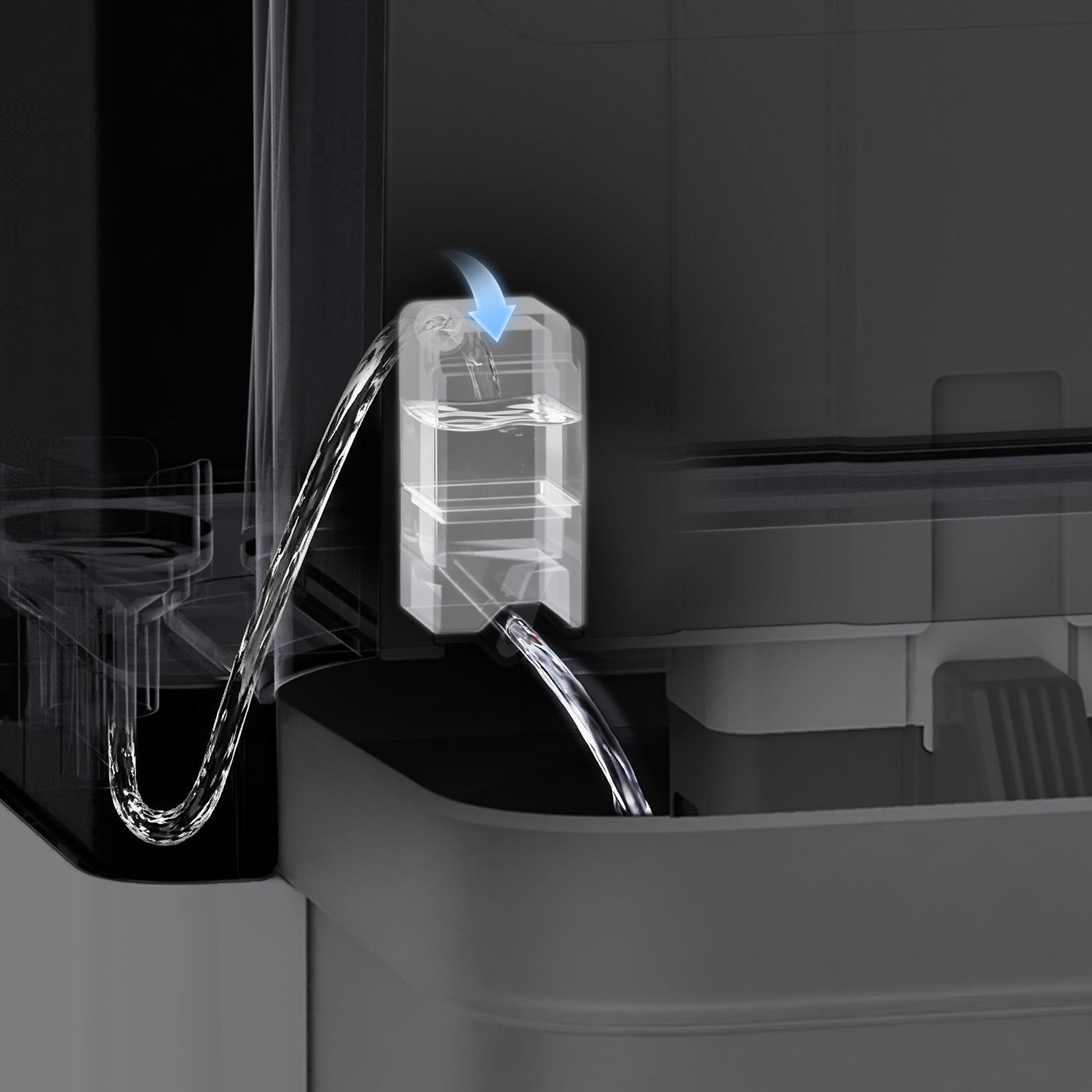 EverSweet Ultra Cat Water Fountain with OneWay Mechanism, ensuring water never recirculates, no filter to replace