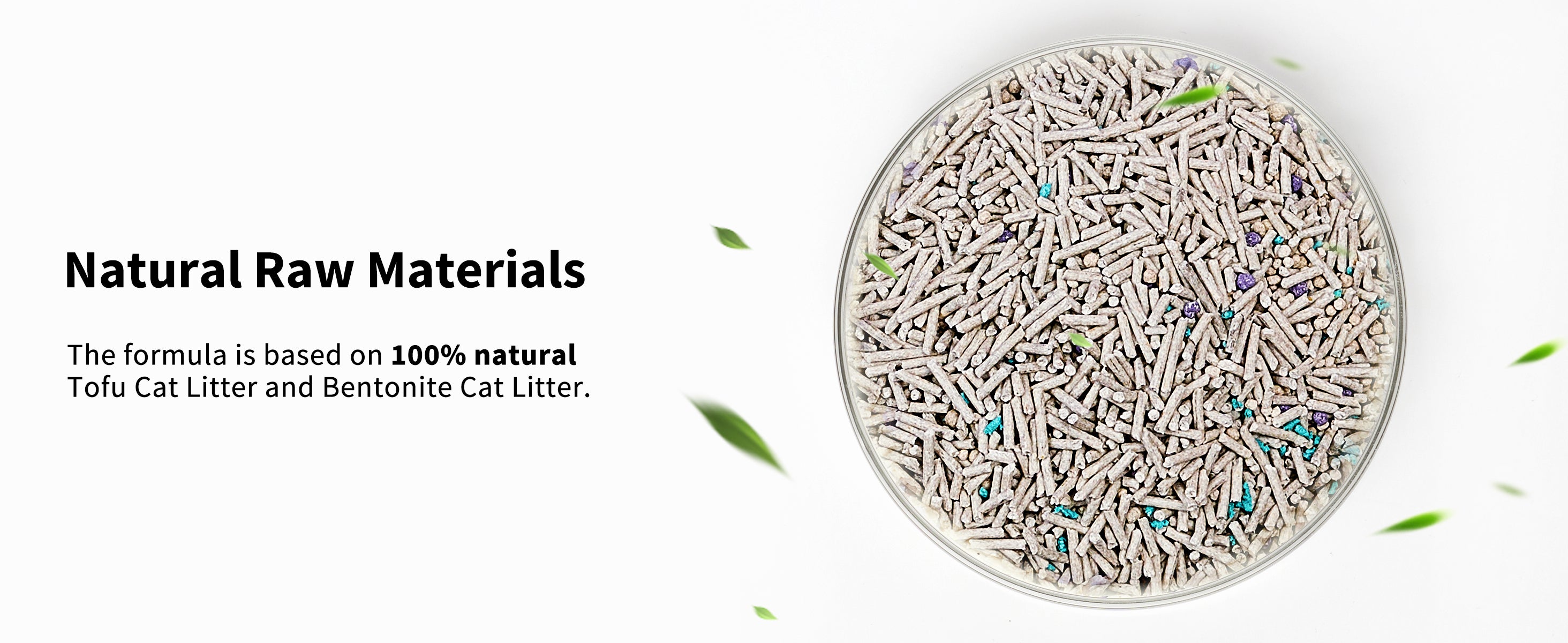 Flushable Clumping Cat Litter made with natural tofu and bentonite, 100% safe, biodegradable and eco-friendly