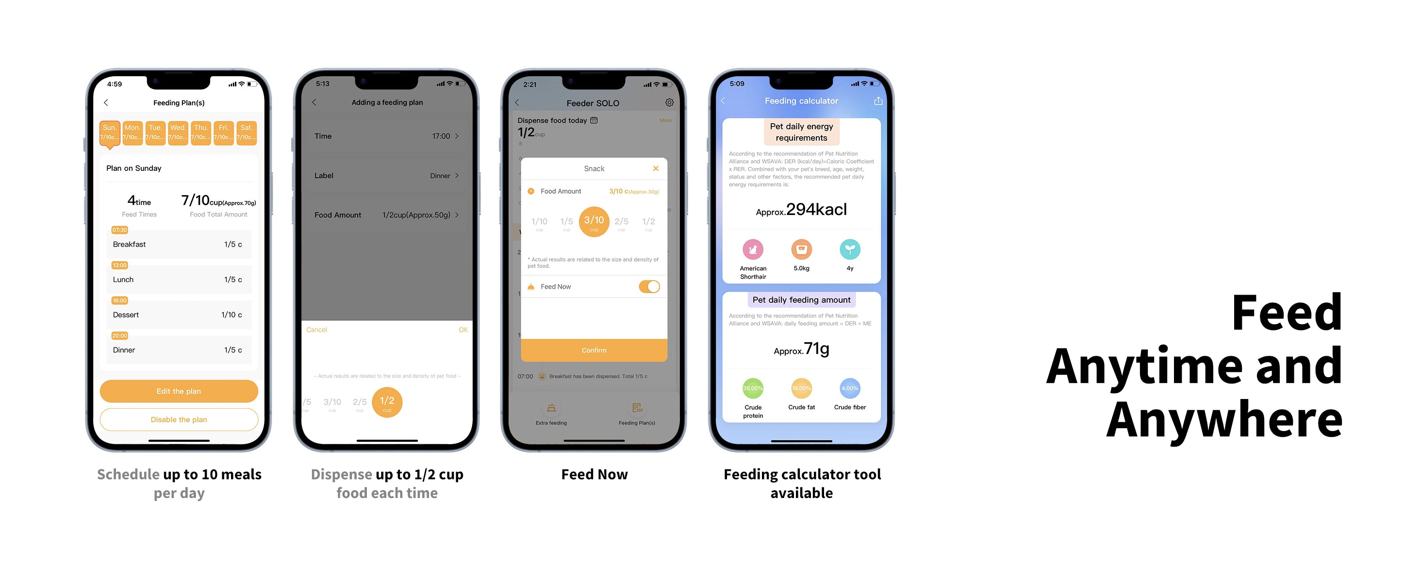 Fresh Element Solo automatic cat feeder can be controlled remotely via app, allowing feeding anytime and anywhere