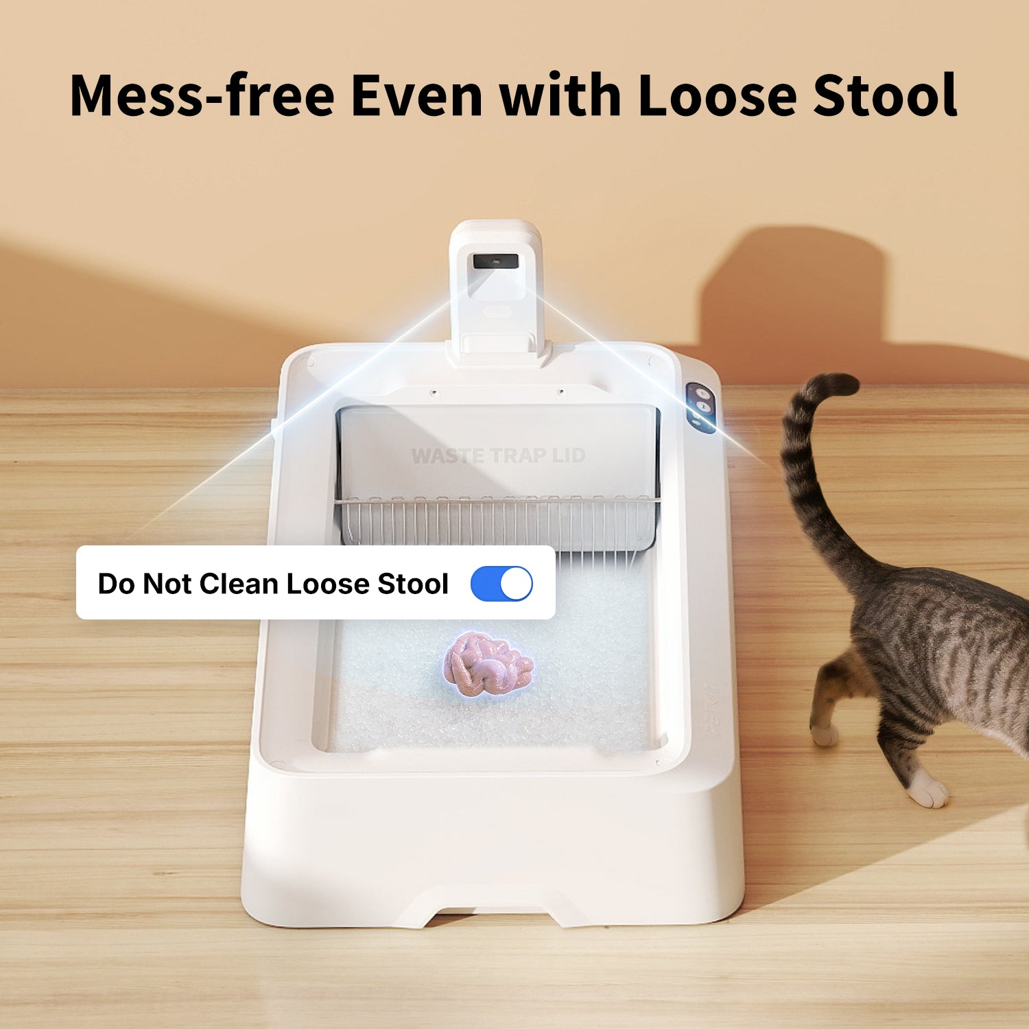 Purobot smart litter box detects loose stool and pauses cleaning to prevent messy litter handling
