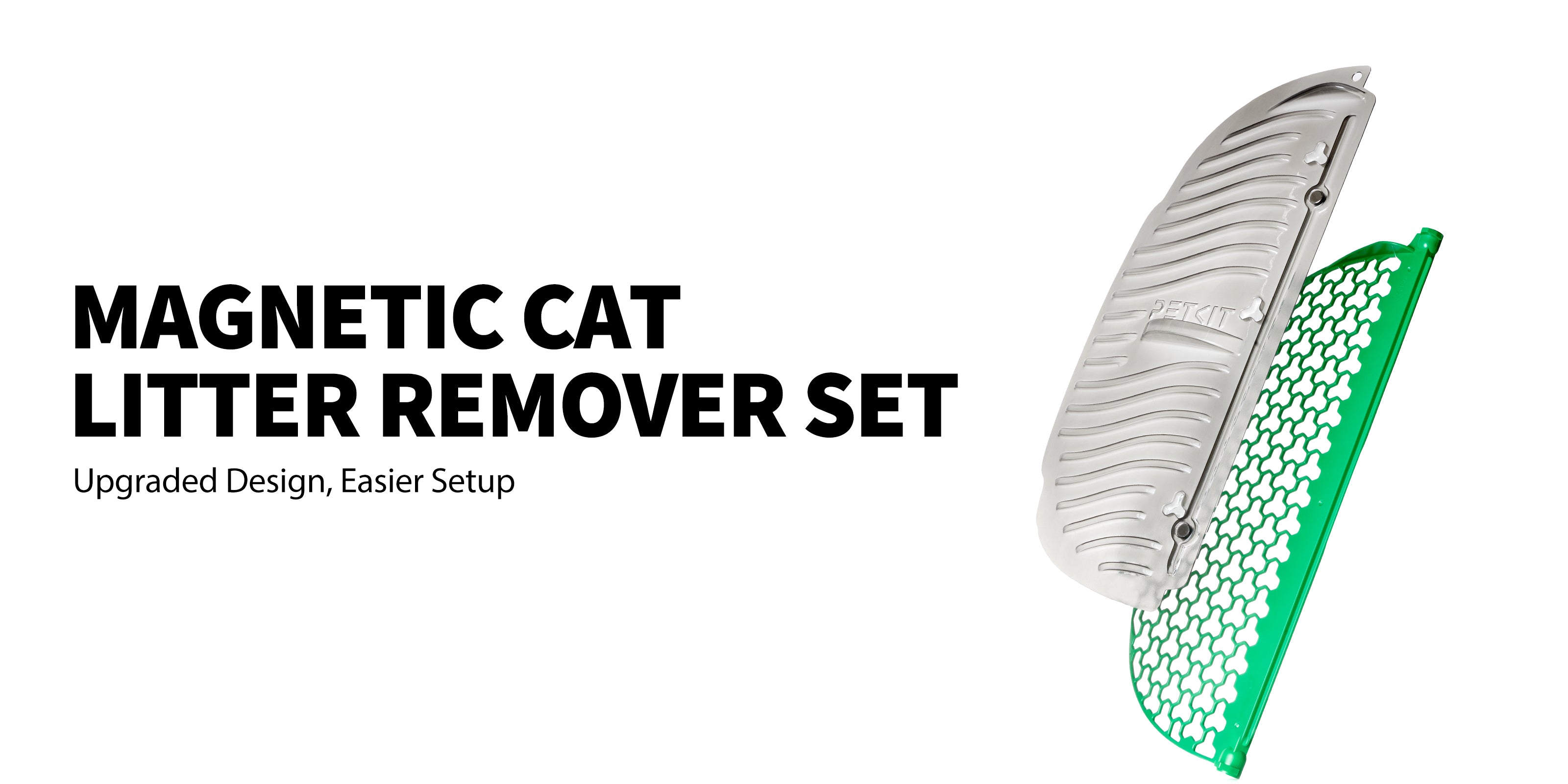 Magnetic Cat Litter Remover Set with upgraded design for easier setup