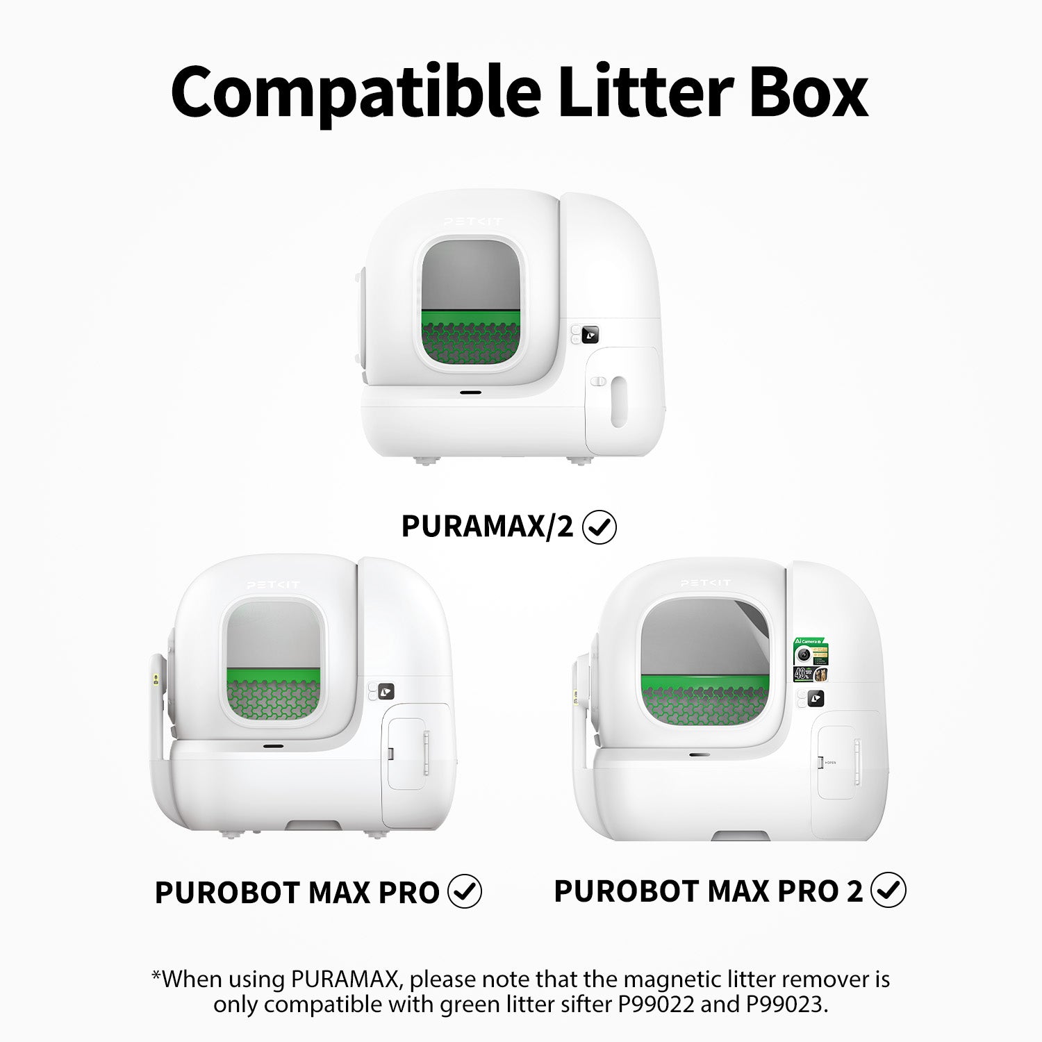 Magnetic Cat Litter Remover Set compatible with PETKIT litter boxes Puramax, PuraMax 2, Purobot max pro and Purobot max pro 2