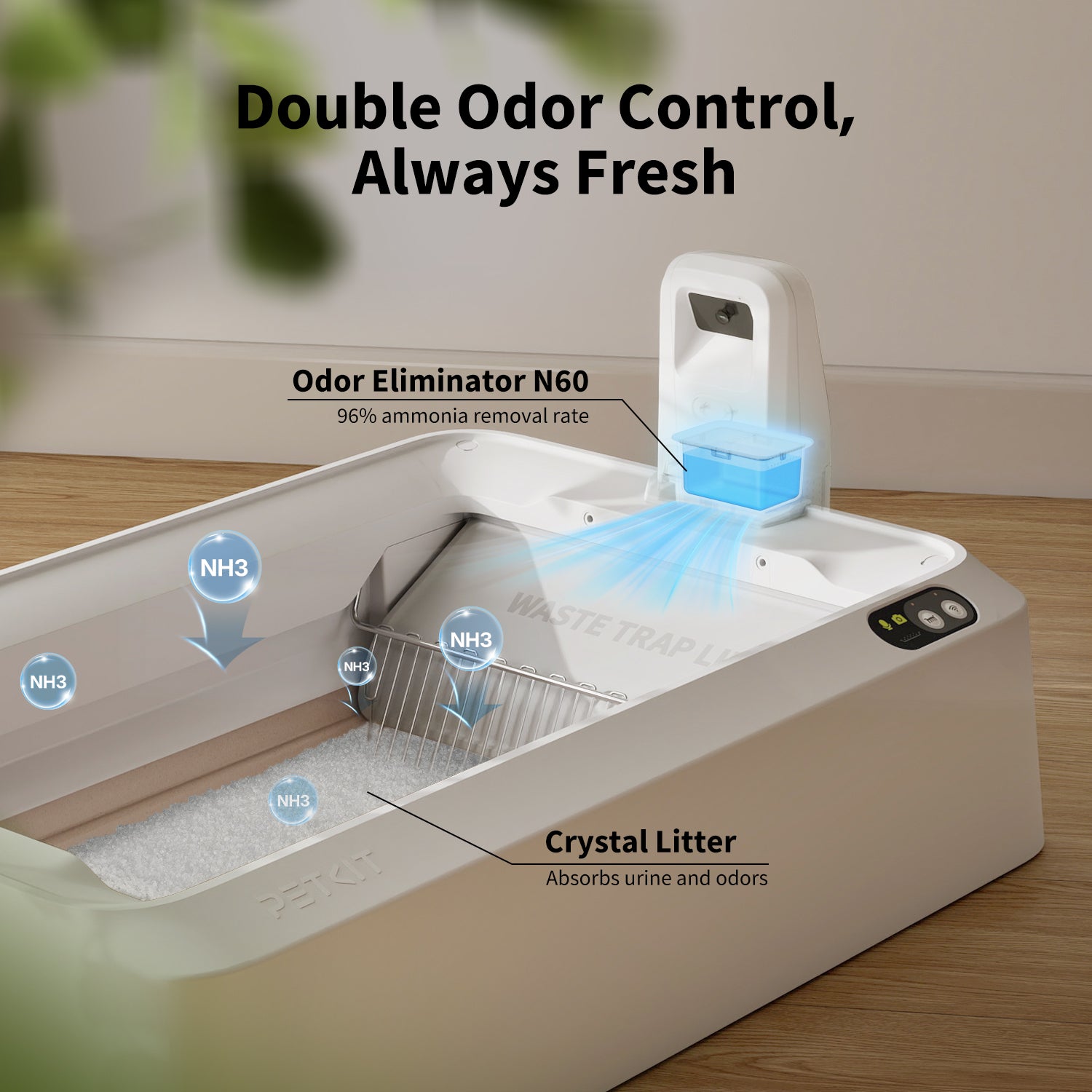 Purobot Crystal Duo Automatic Cat Litter Box with Camera