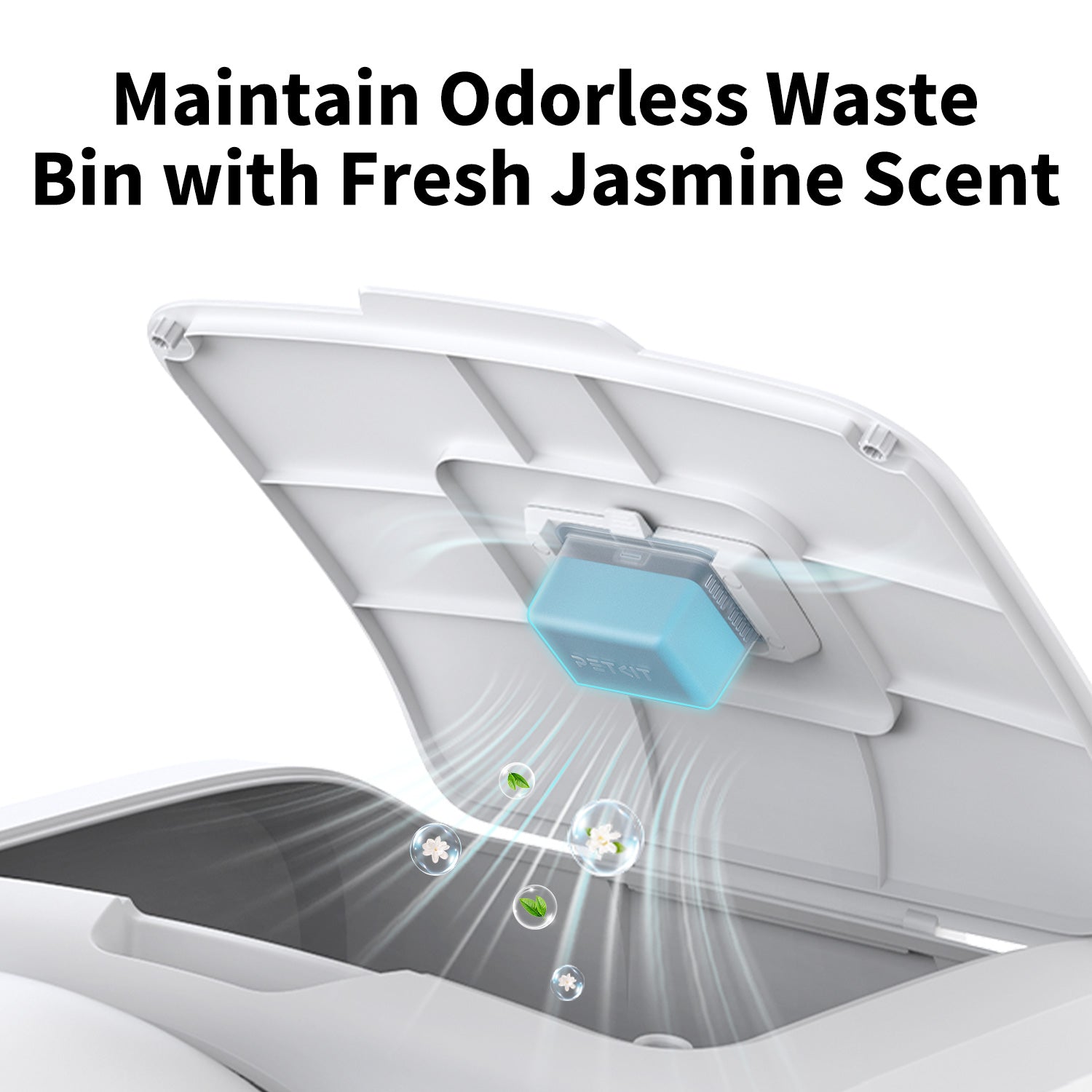 Pet Odor Eliminator N60 helps maintain an odorless waste bin with a long-lasting fresh jasmine scent