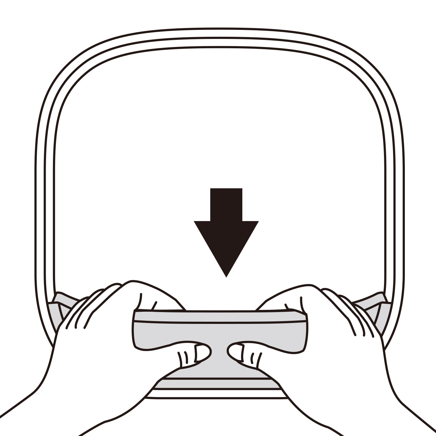 Installation step 2 of PETKIT Fence 2.0: press down until a click sound is heard