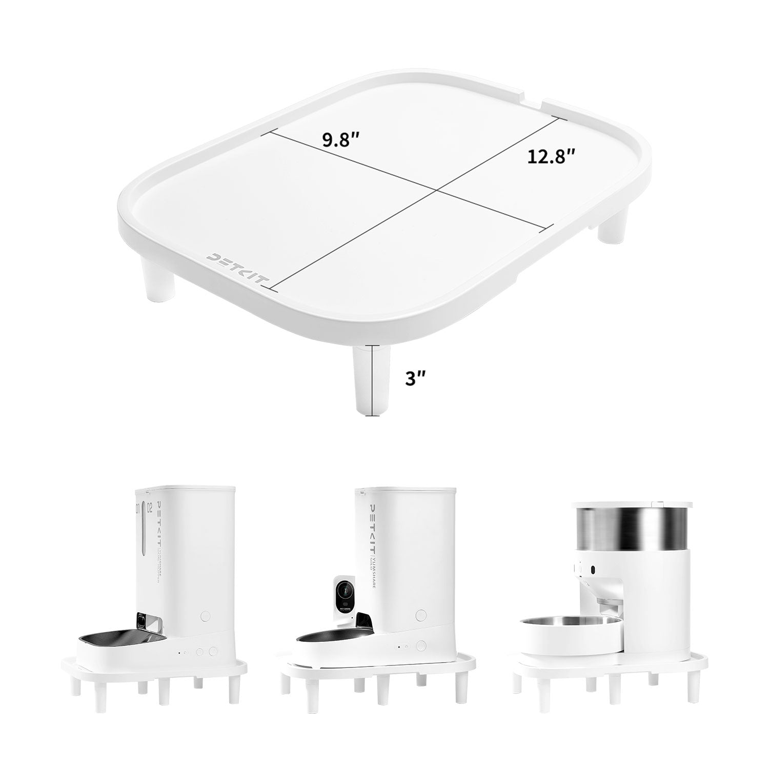 PETKIT Raised Stand features a long and wide surface that fits all PETKIT feeders and most other pet feeder brands