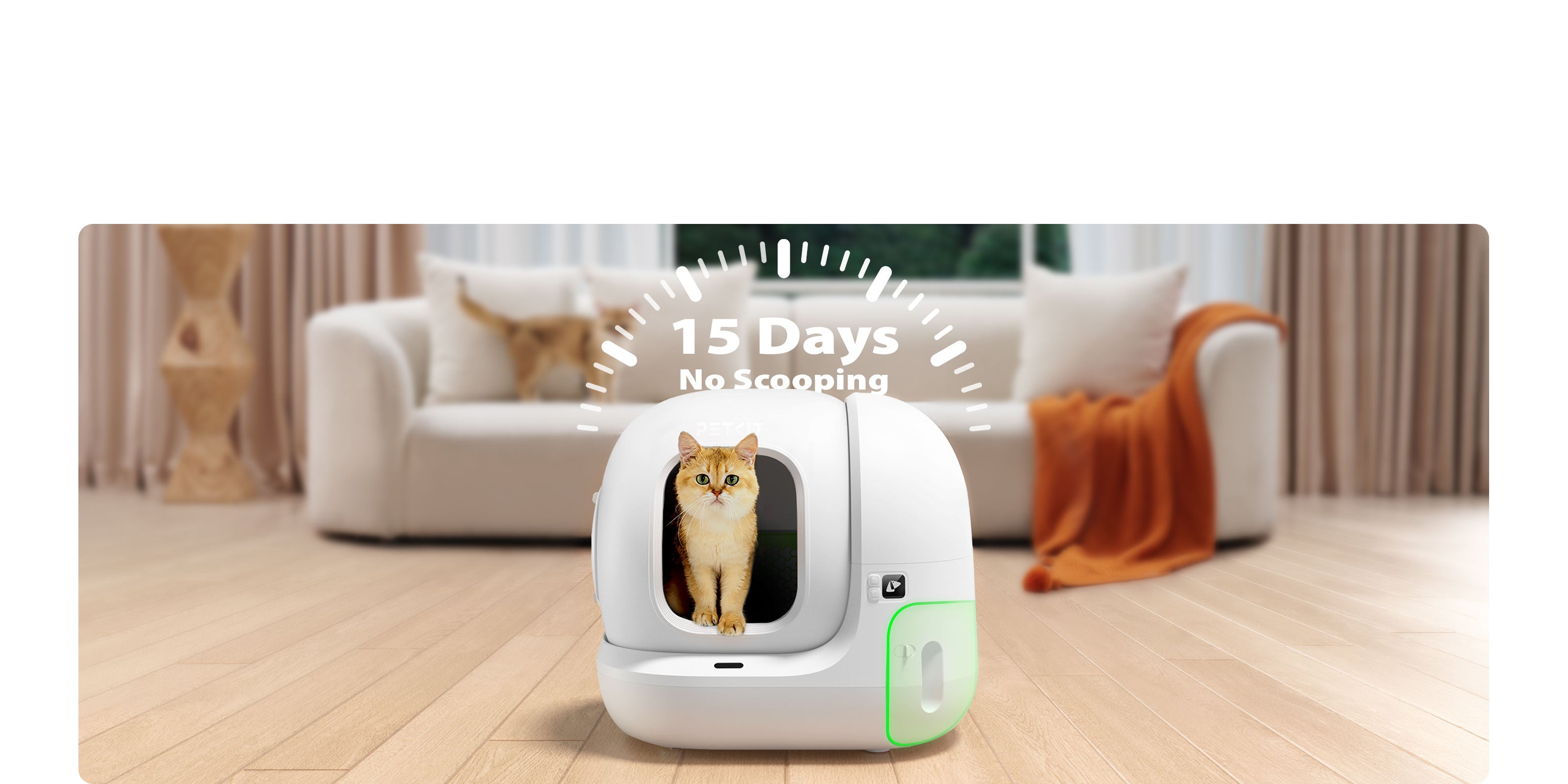 PuraMax 2 Automatic Cat Litter Box offers up to 15 days of no-scooping with its 7L waste bin, ideal for travel or busy schedules