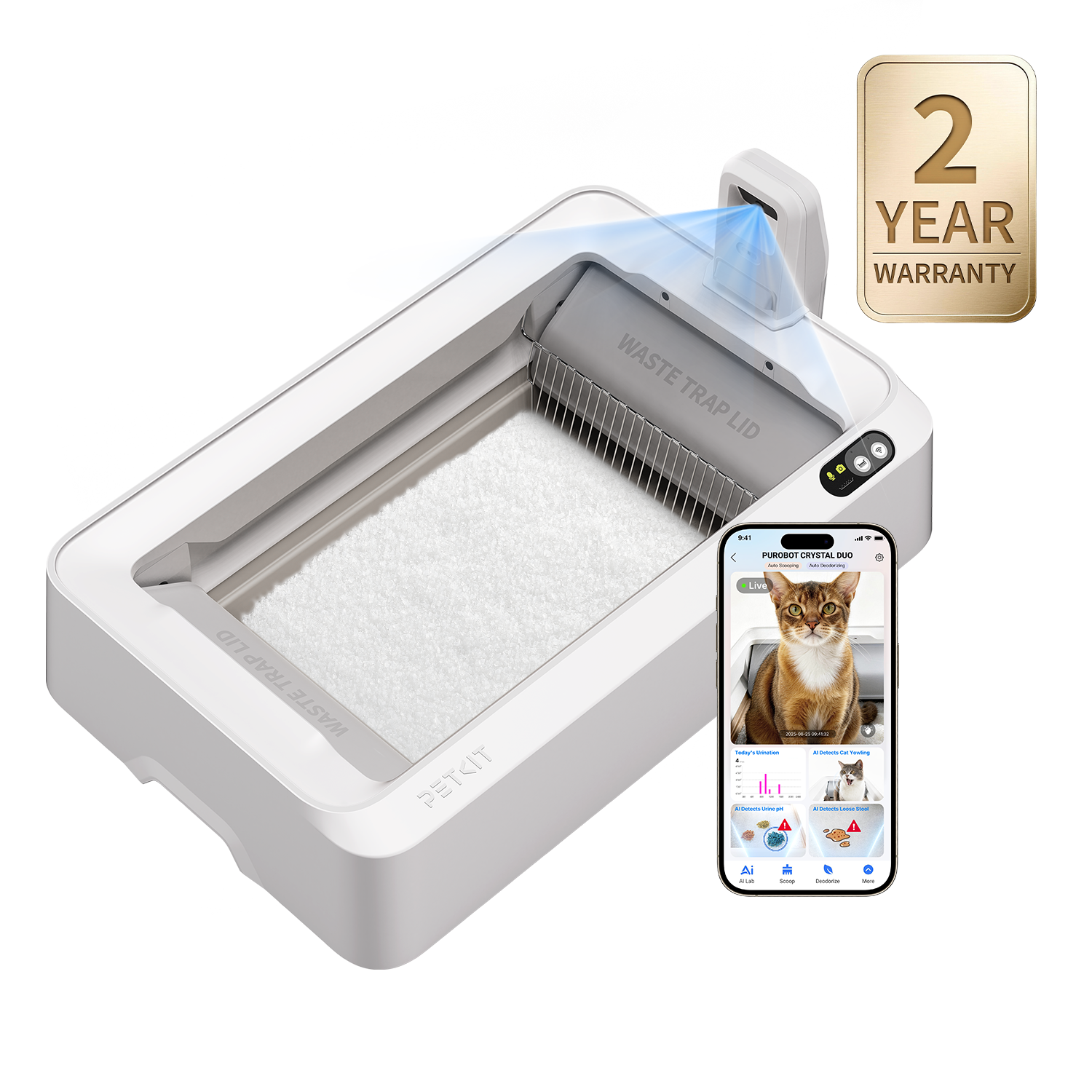 Purobot Crystal Duo Automatic Cat Litter Box With Camera purobot-crystal-duo-automatic-cat-litter-box-with-camera