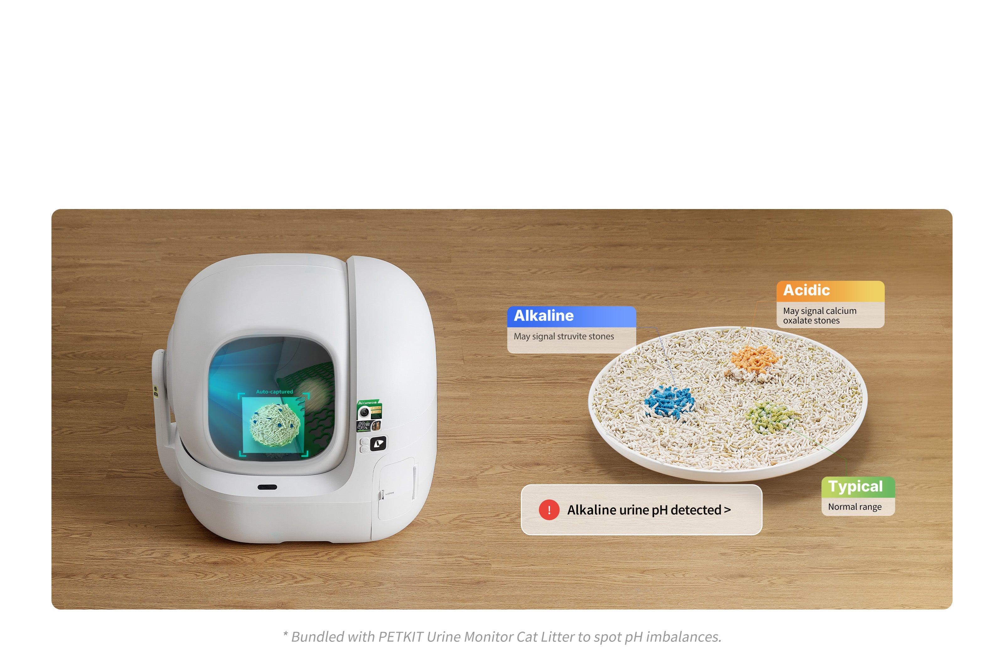 PUROBOT MAX PRO 2 AI-powered urinary health tracking with urine pH monitoring using PETKIT Urine Monitor Cat Litter