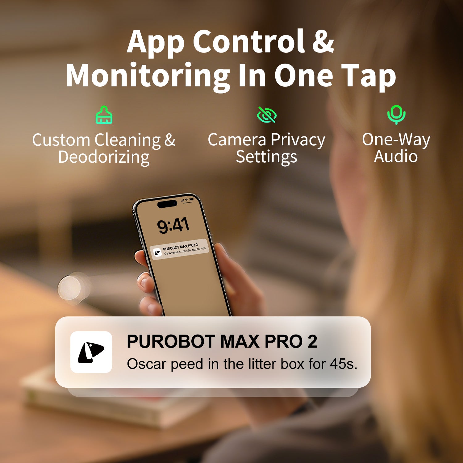 PETKIT app push notification for PUROBOT MAX PRO 2 litter box usage and health alerts