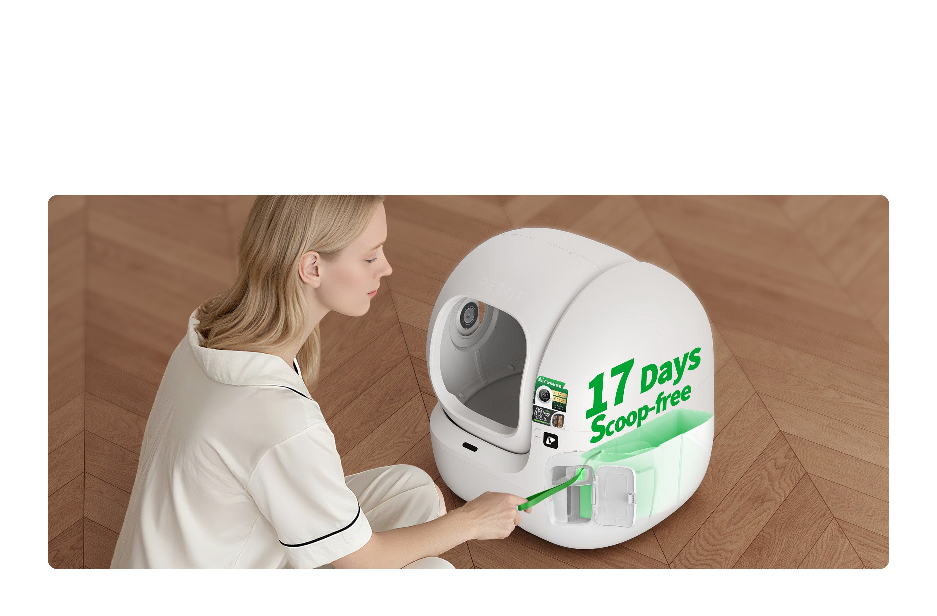 PUROBOT MAX PRO 2 contactless drawstring waste packing with 17 days scoop-free maintenance