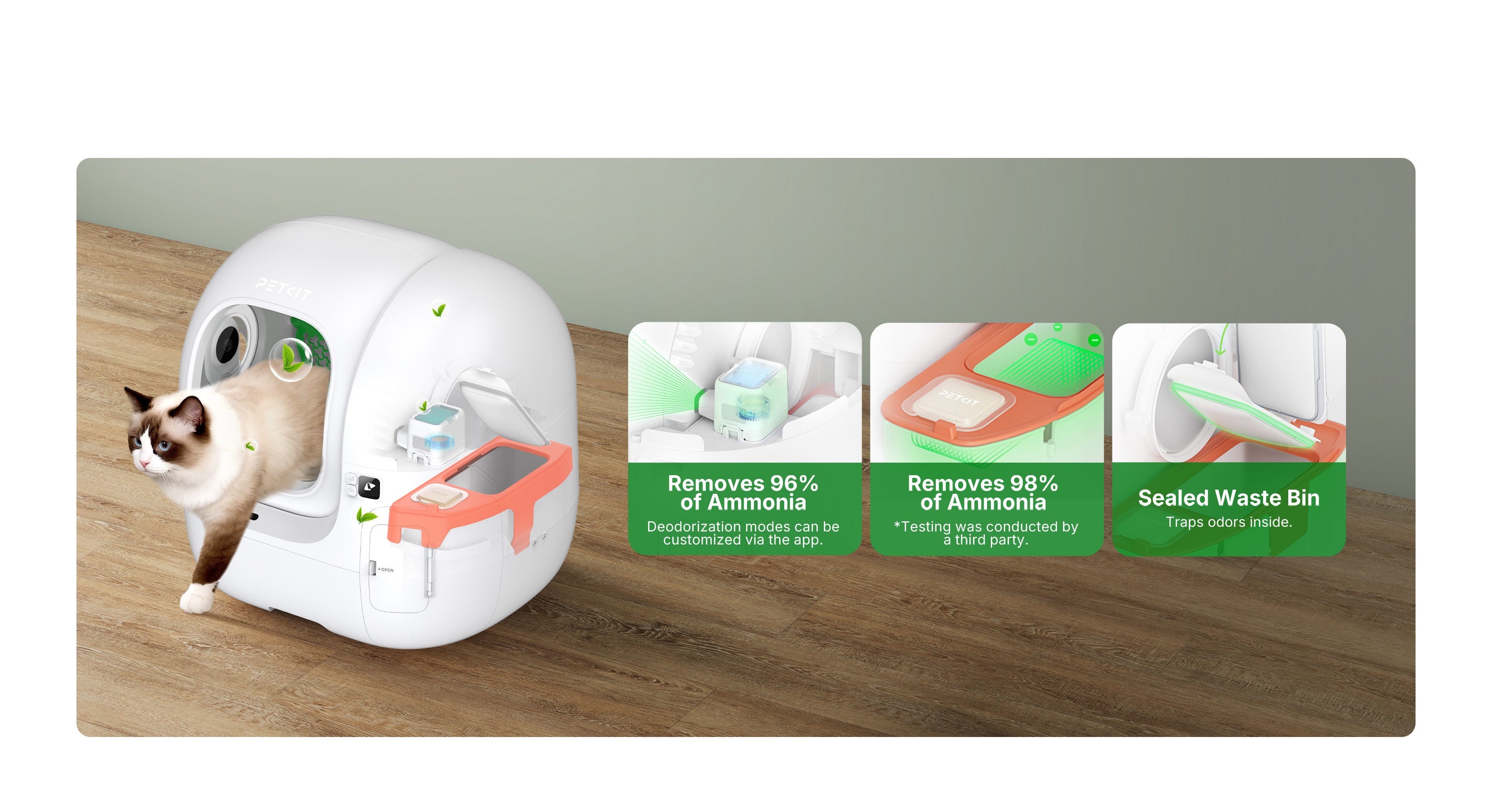 PUROBOT MAX PRO 2 litter box triple odor control system in home scene