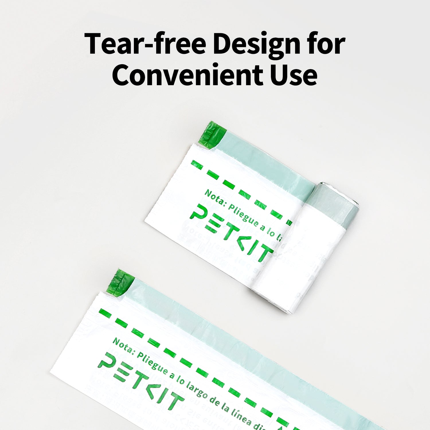 Trash bags featuring a tear-free, individually separated design for convenient and effortless replacement
