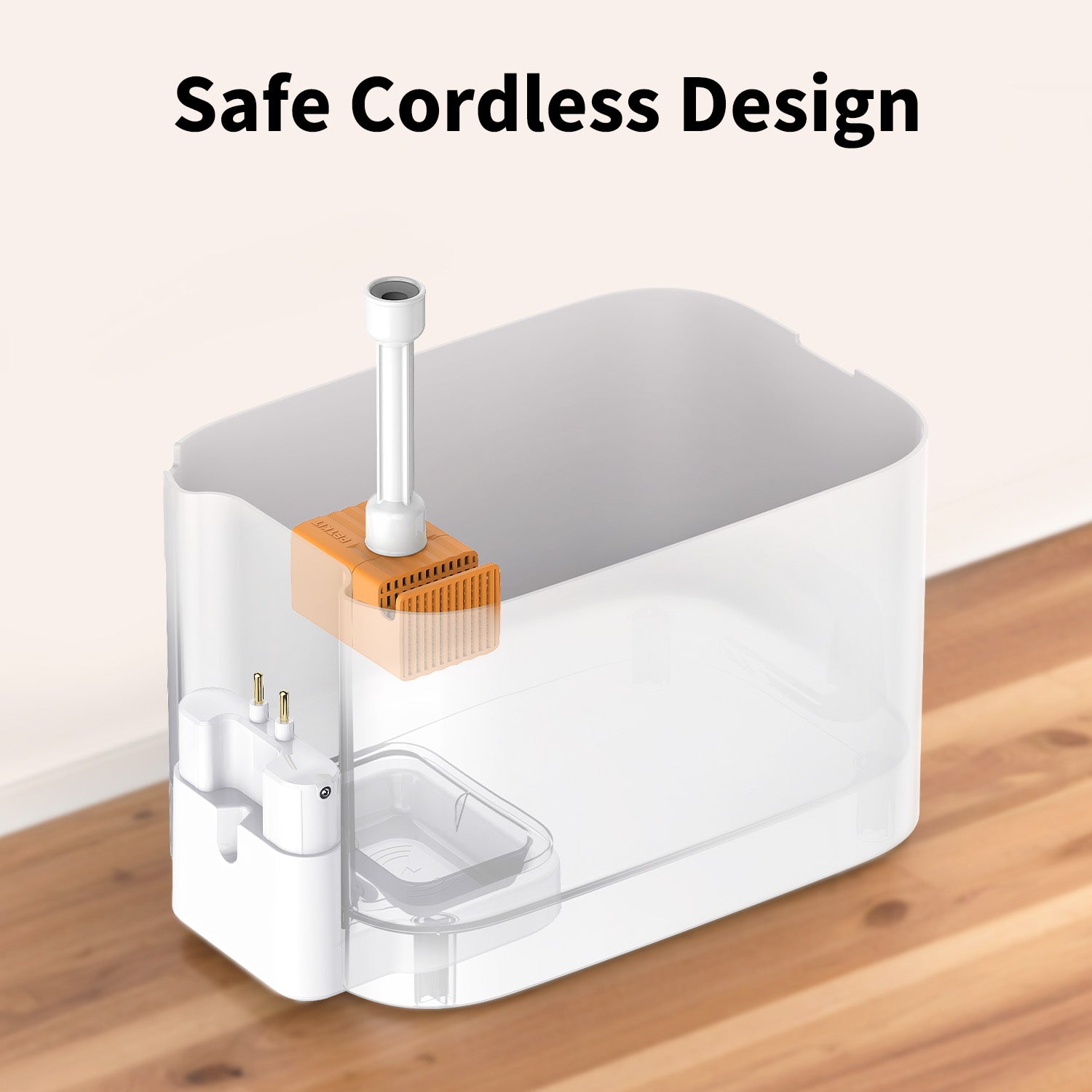 Wireless wireless water pump FFT1-2 displayed inside EverSweet Max 2 fountain with safe wireless design