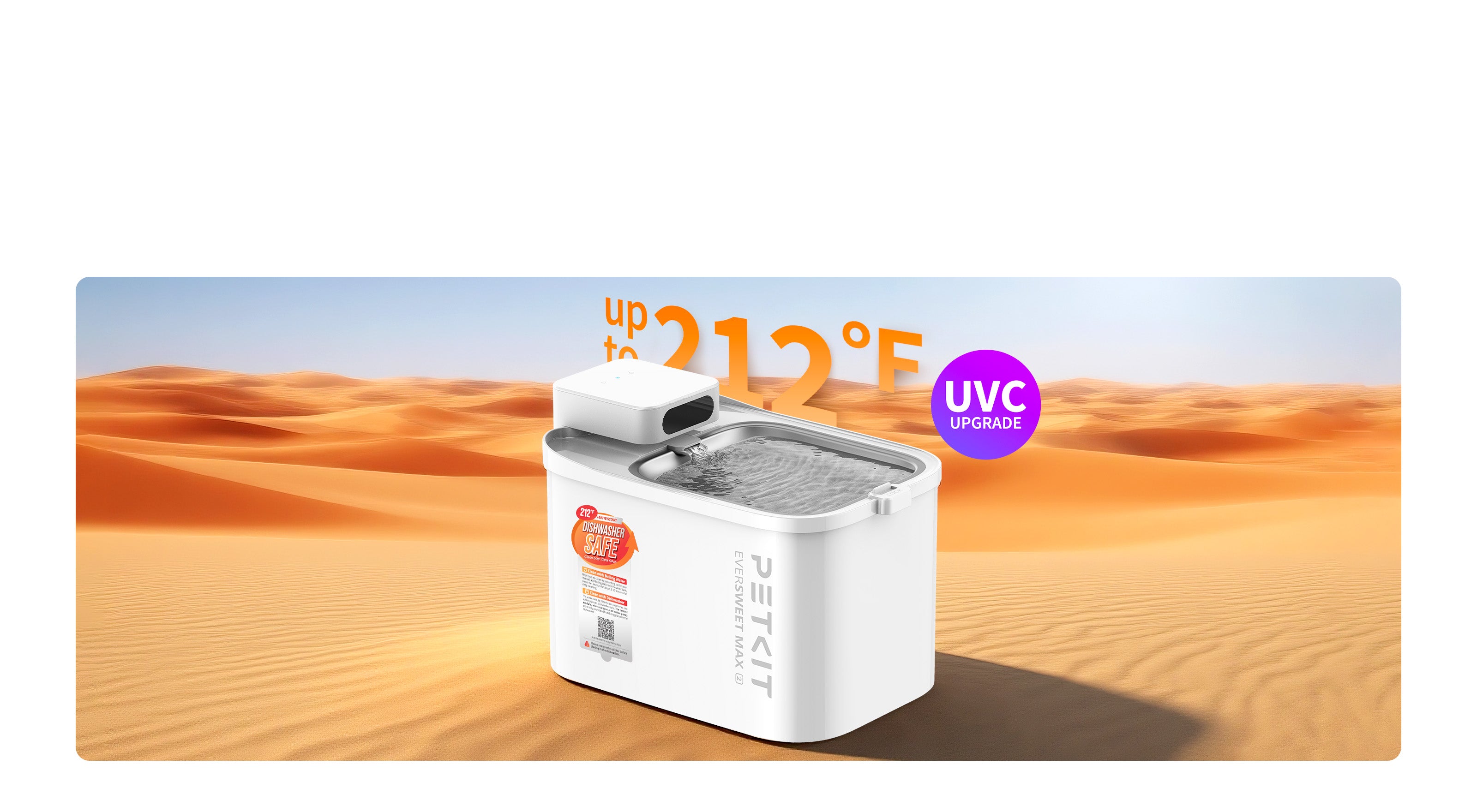 Wireless water pump FFT1-2 UVC upgraded PPO material ensures durability and hygienic water flow under high temperature