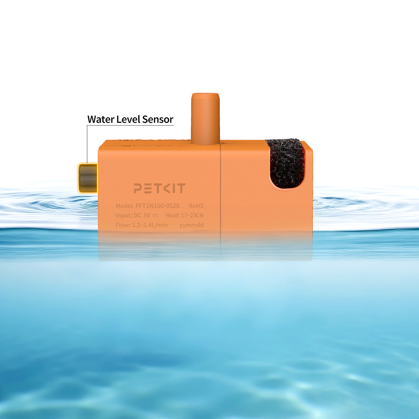Wireless water pump FFT1-2 UVC with precise water level sensor anti-dry burning protection