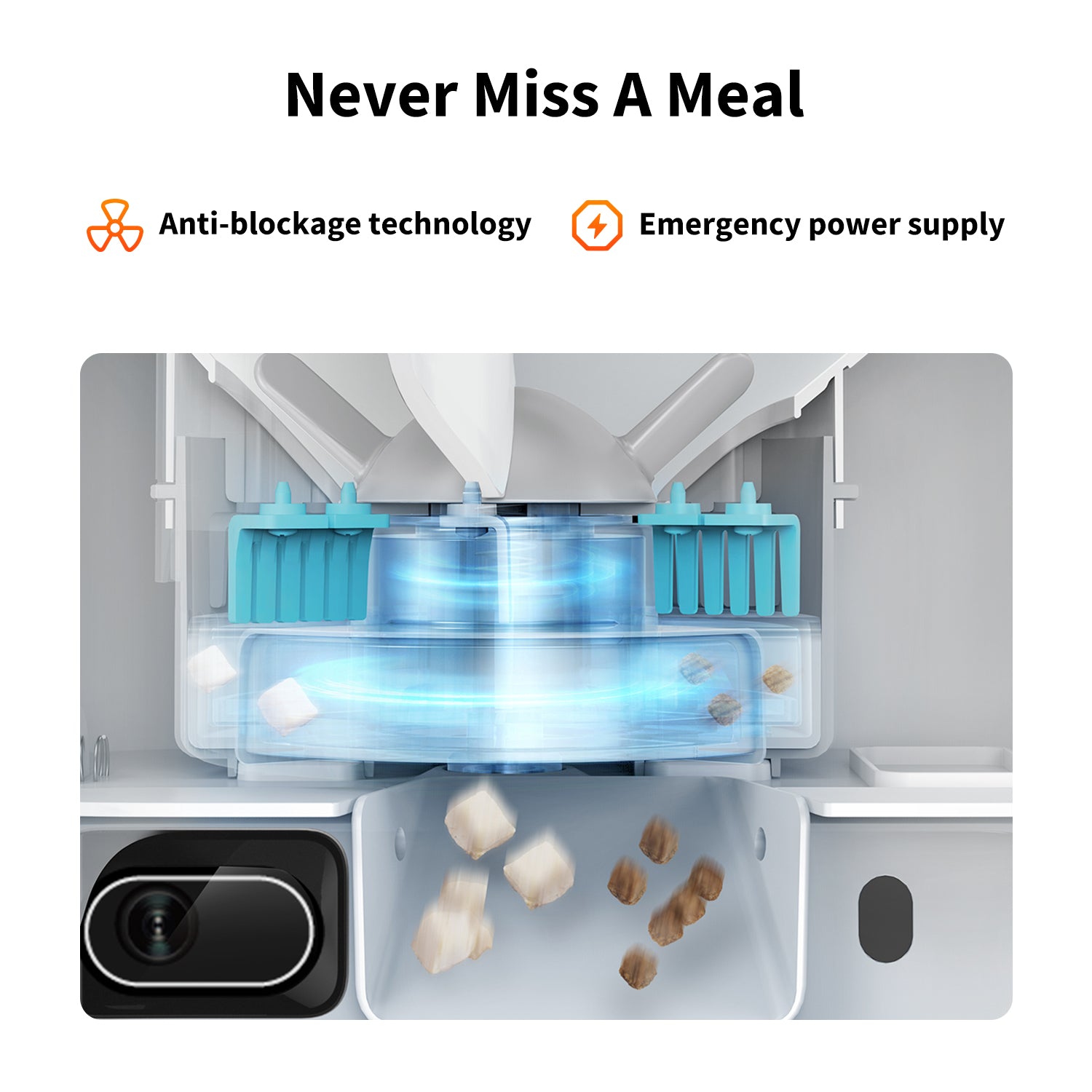 PETKIT YumShare Dual-hopper Automatic Cat Feeder with Camera with anti-blockage technology and emergency power supply