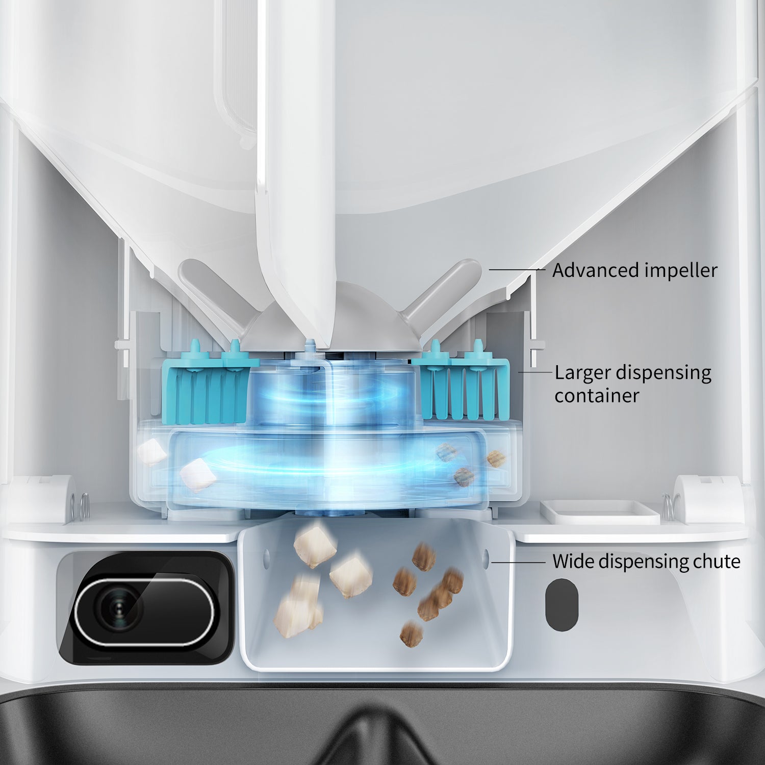 PETKIT YumShare Dual-hopper Automatic Cat Feeder with Camera anti-blockage technology ensuring smooth food dispensing