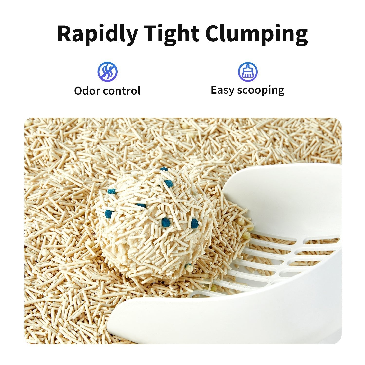 Occult Blood Test Mixed Cat Litter forms tight clumps rapidly, minimizing residue for easy scooping