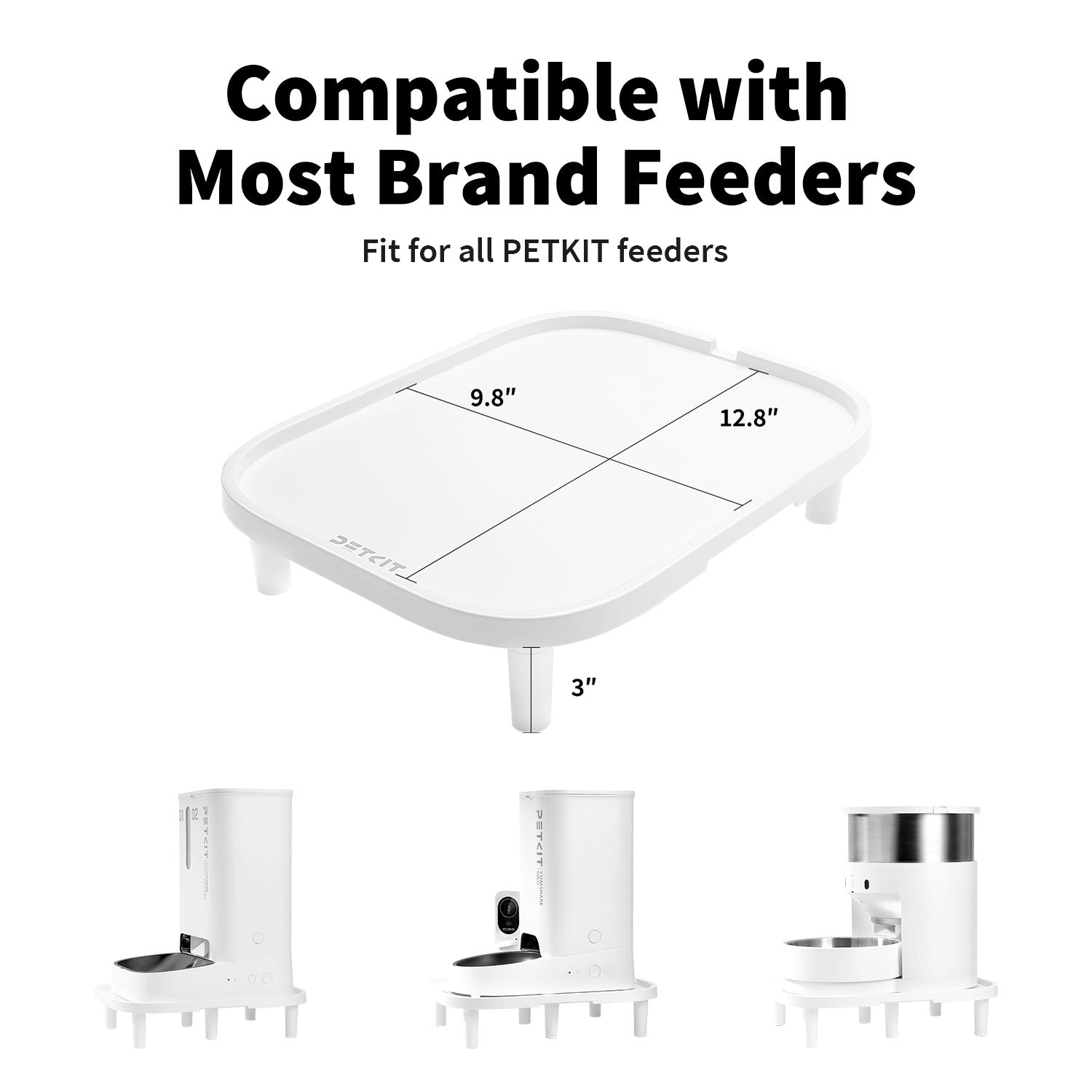 PETKIT Raised Stand compatible with all PETKIT feeders and most brands — includes size dimensions