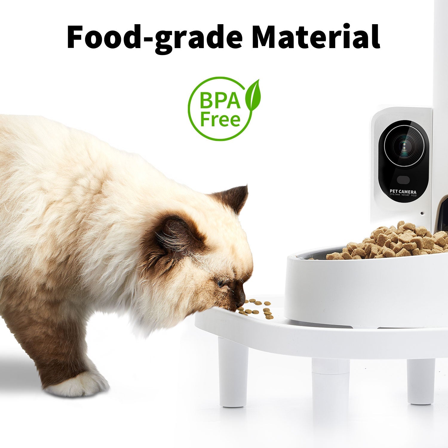 Food-grade, BPA-free PETKIT Raised Stand, safe, durable, and easy to clean even when food spills
