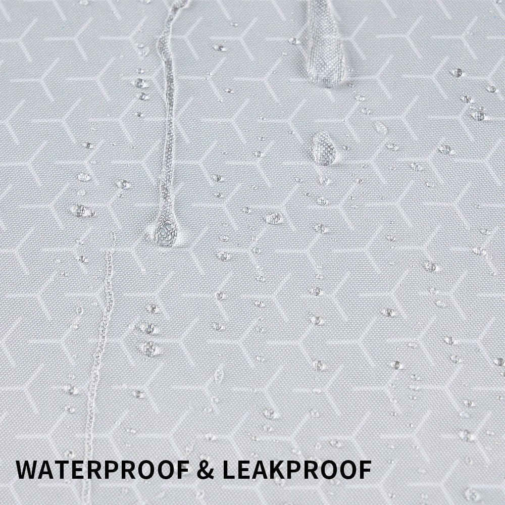 High Performance Cat Litter Pad showing waterproof coating detail with water droplets, illustrating anti-leak protection