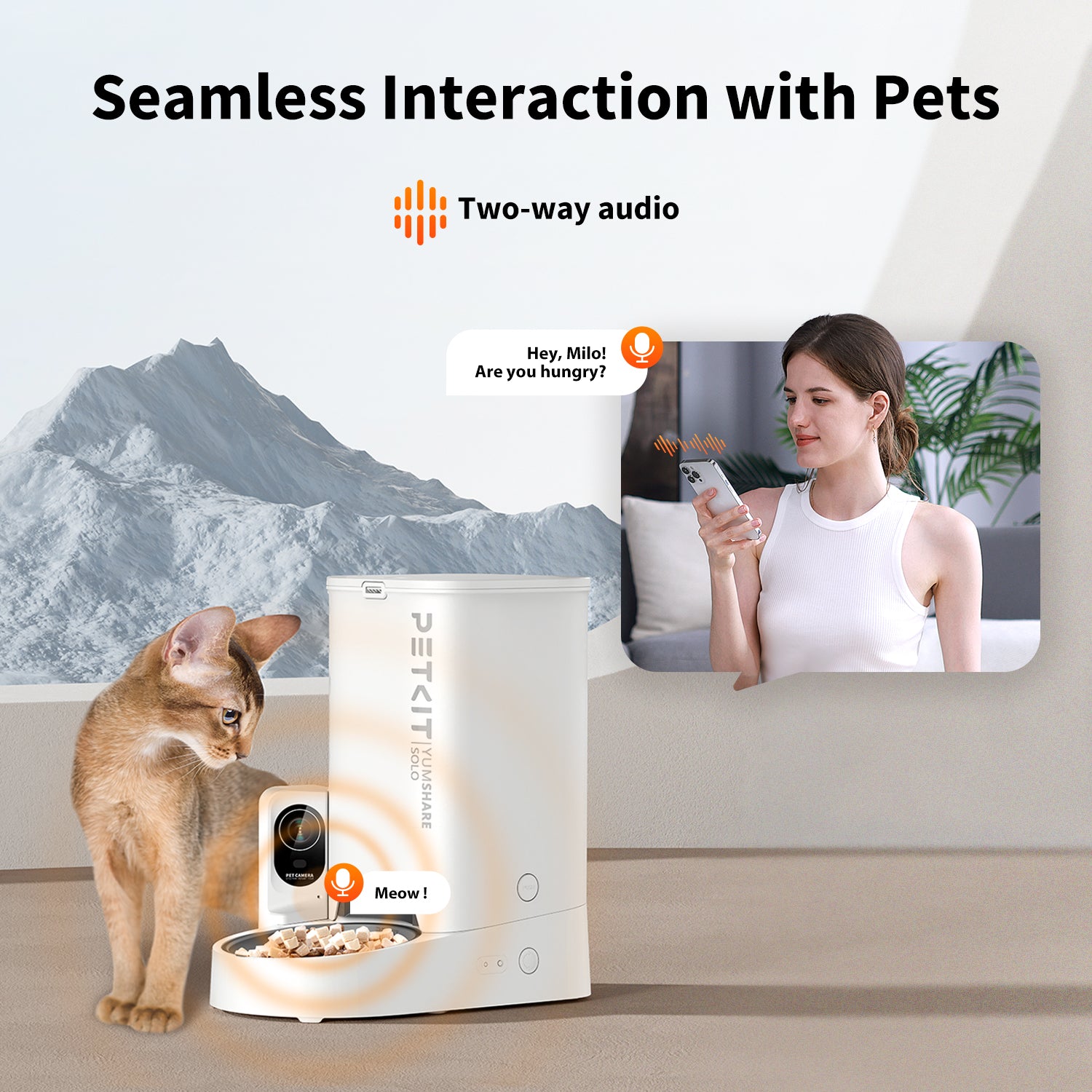 YumShare Solo Camera Pet Feeder, Automatic Cat Food Dispenser, Smart ...