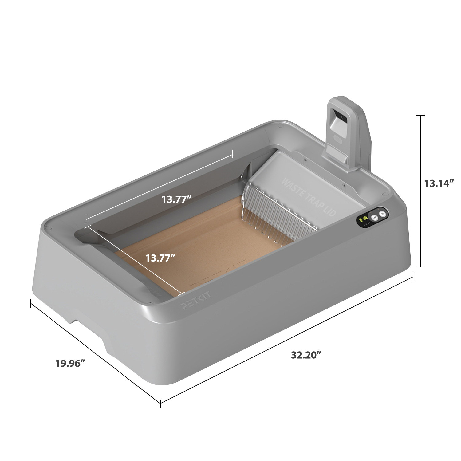 Dimensions of Purobot Crystal Duo with measurements labeled on a white background