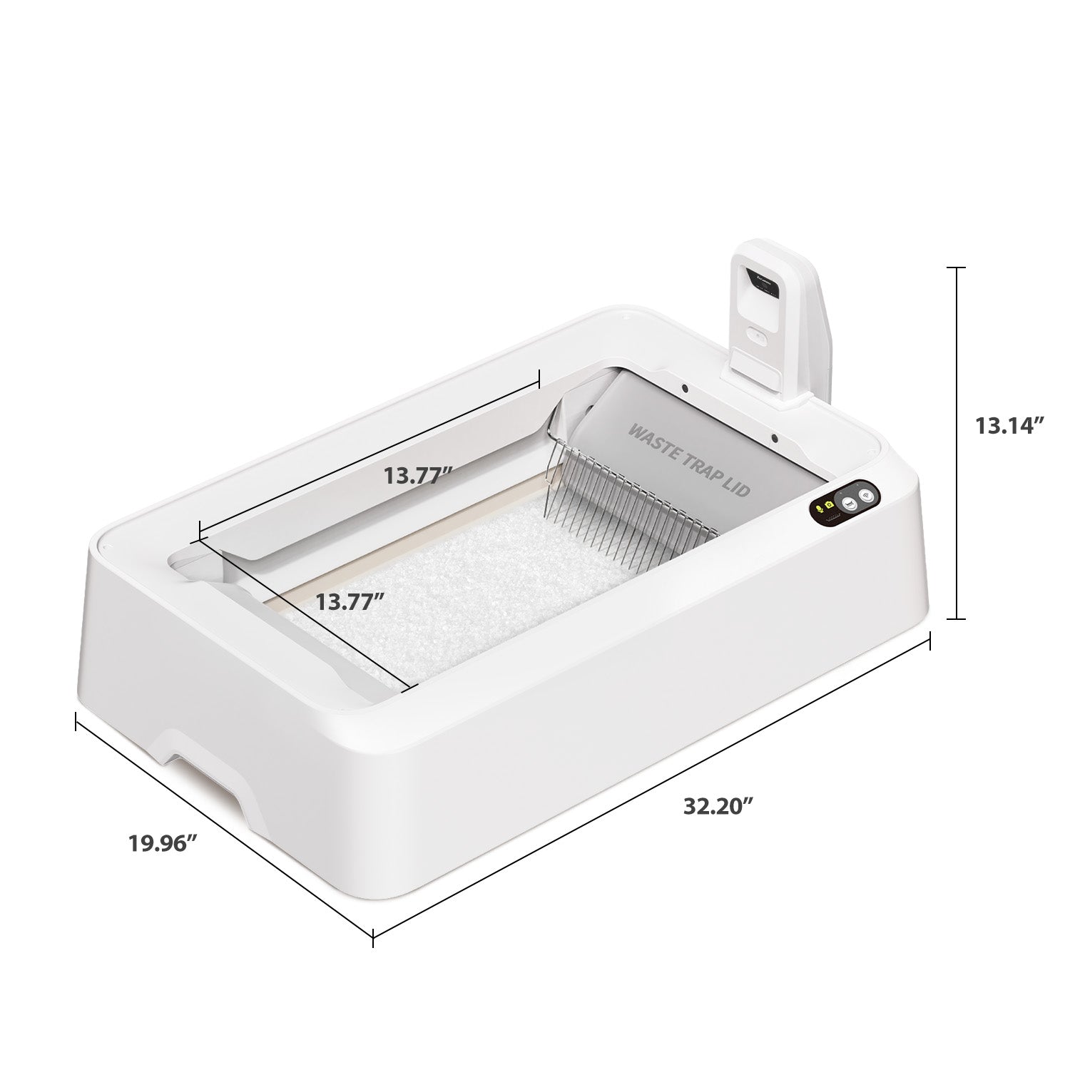 Dimensions of Purobot Crystal Duo with measurements labeled on a white background