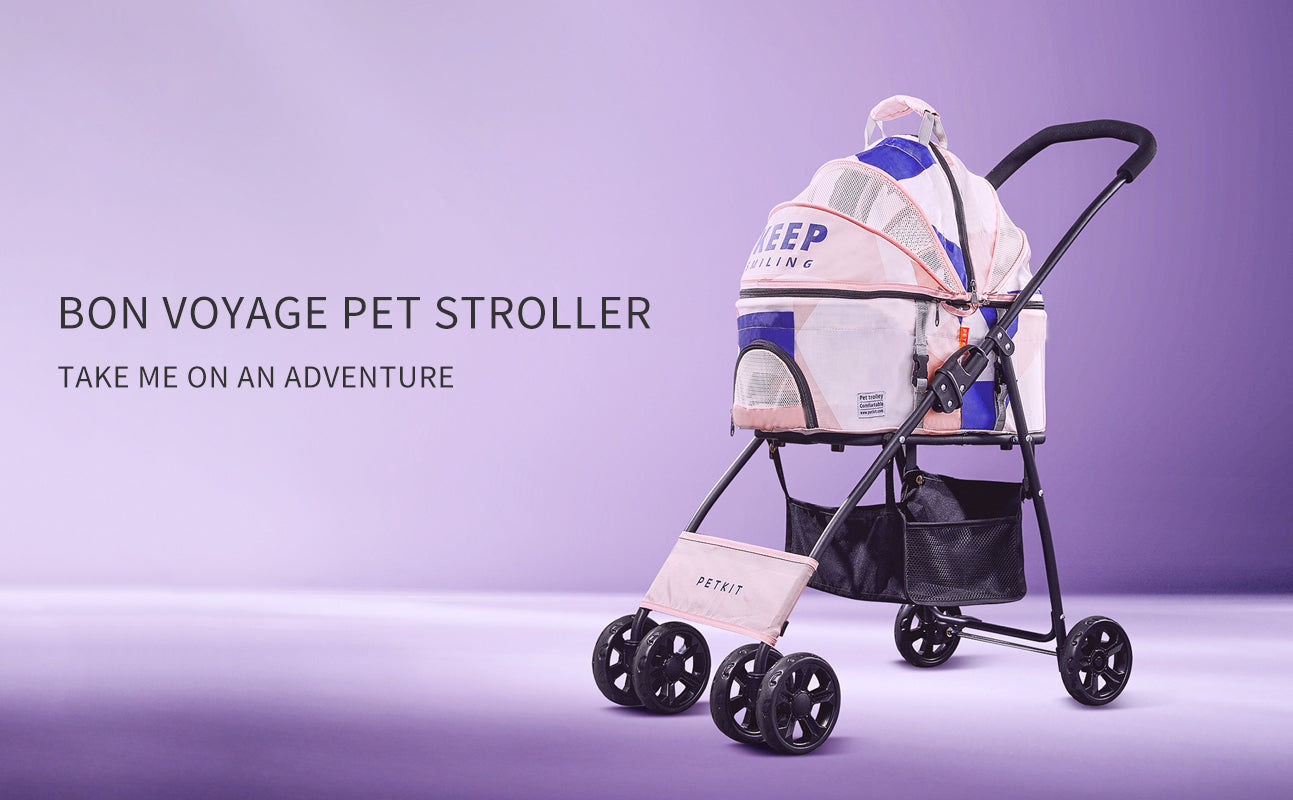 Bon Voyage Pet Stroller designed for outdoor adventures, offering a comfortable and secure way to take pets along on every journey
