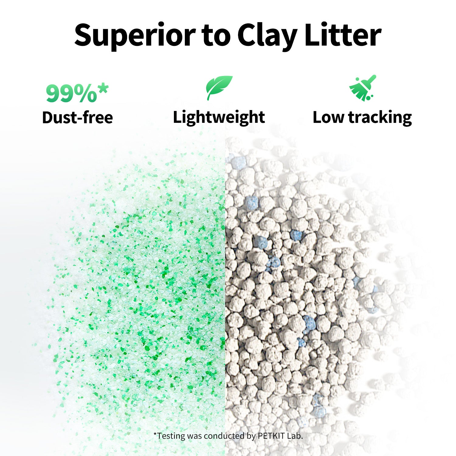 Crystals is 99% dust-free, lightweight, low tracking, and superior to traditional clay litter.