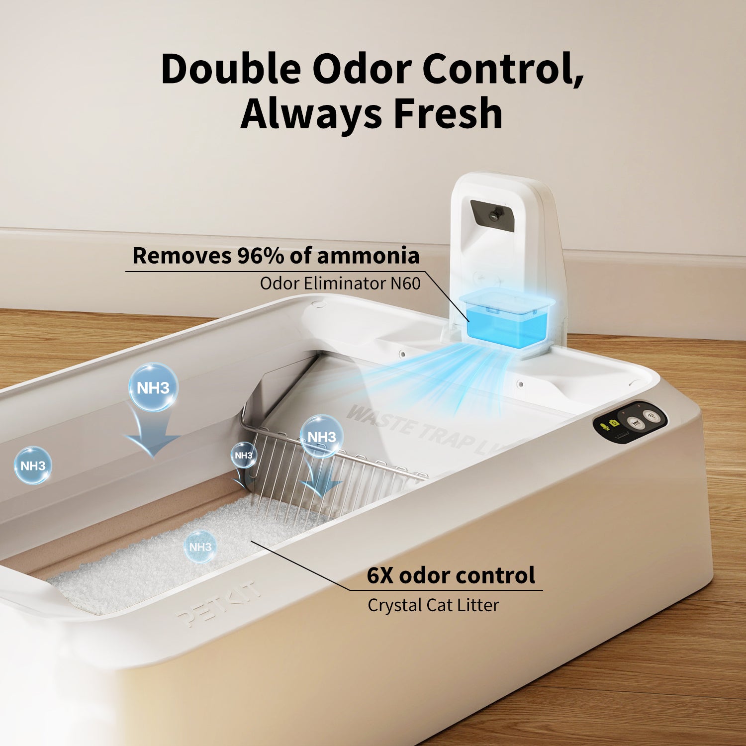Crystal cat litter and odor eliminator N60 remove smelly odor to keep air fresh.