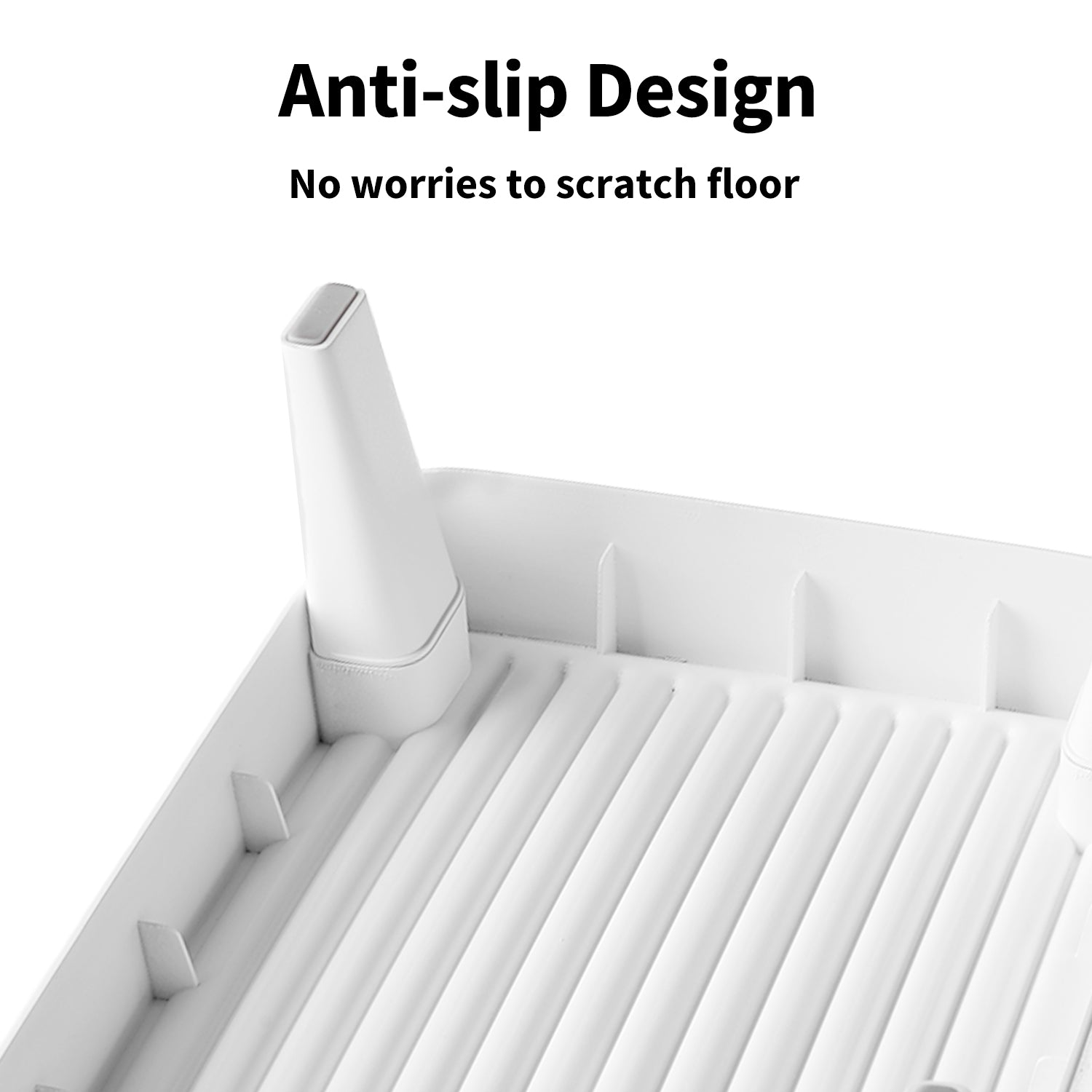 Easy-Step Pedal featuring anti-slip backing to prevent movement and protect floors from scratches