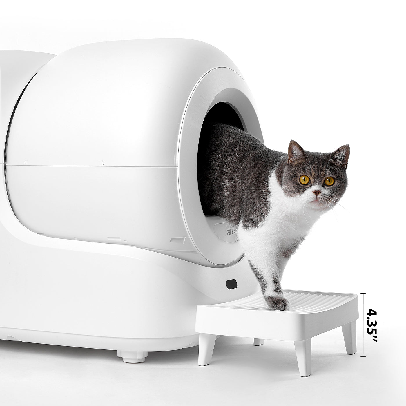 Easy-Step Pedal providing support for short-legged and senior cats to enter and exit litter boxes easily