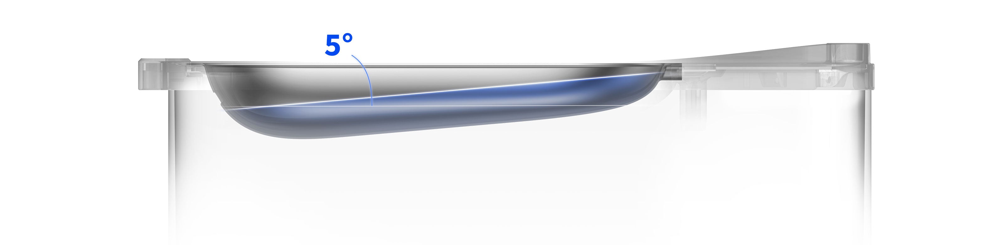 EverSweet Max stainless steel water tray with non-stick coating designed to resist residue buildup and floating hair