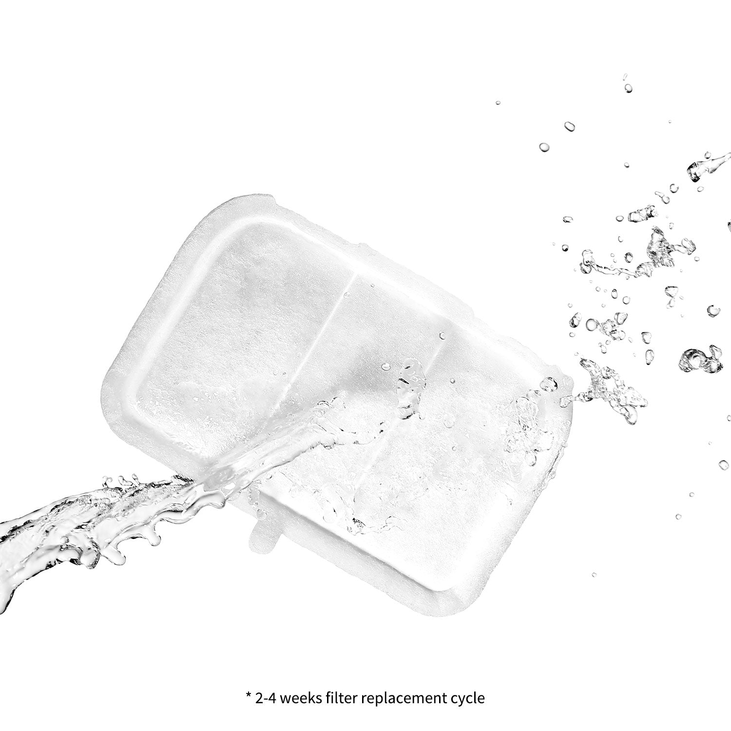 Filter Unit RECT filter shown with flowing water to illustrate clean and fresh water filtration