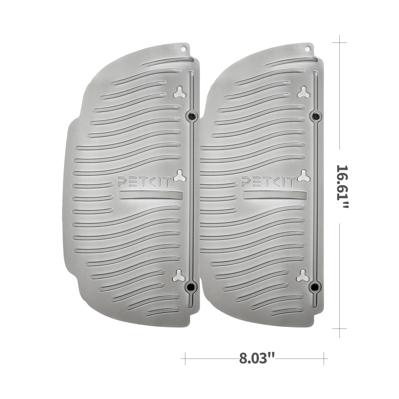 Dimensions of Magnetic Cat Litter Remover Set P99021 with upgraded magnetic design for easy installation