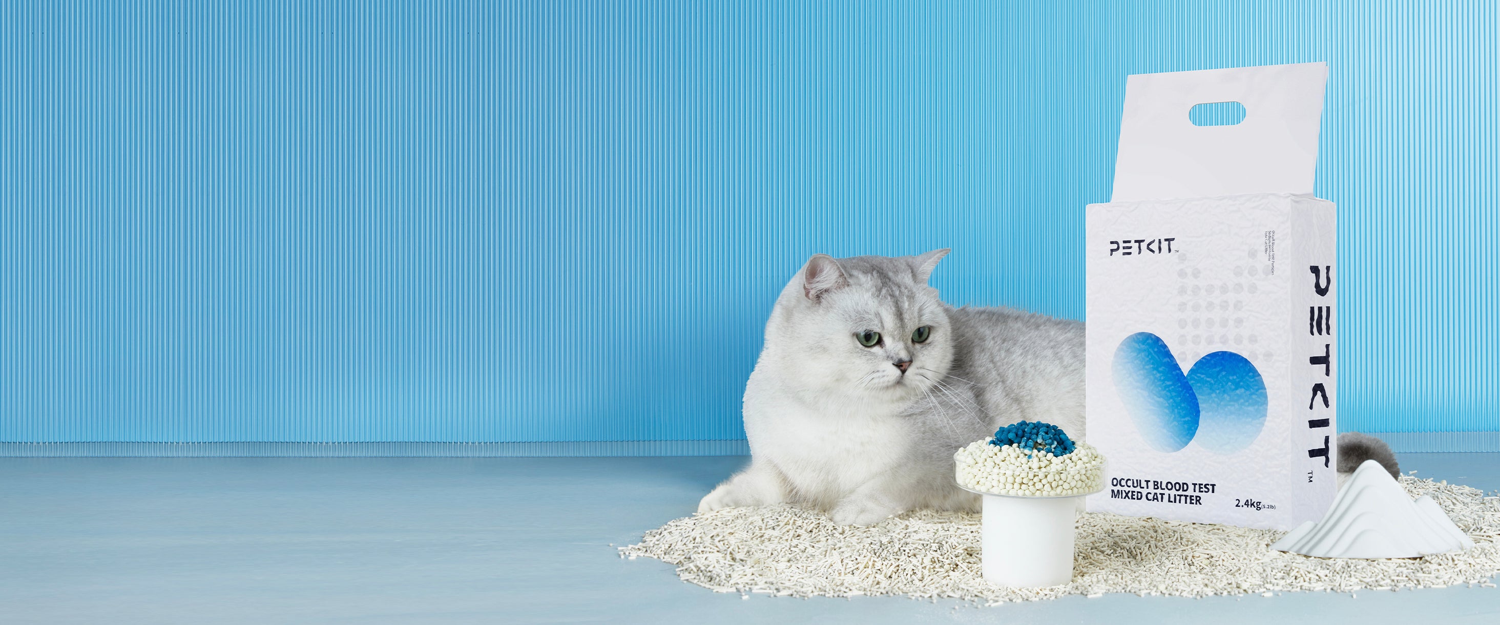 Occult Blood Test Mixed Cat Litter banner highlighting every toilet trip as a health check