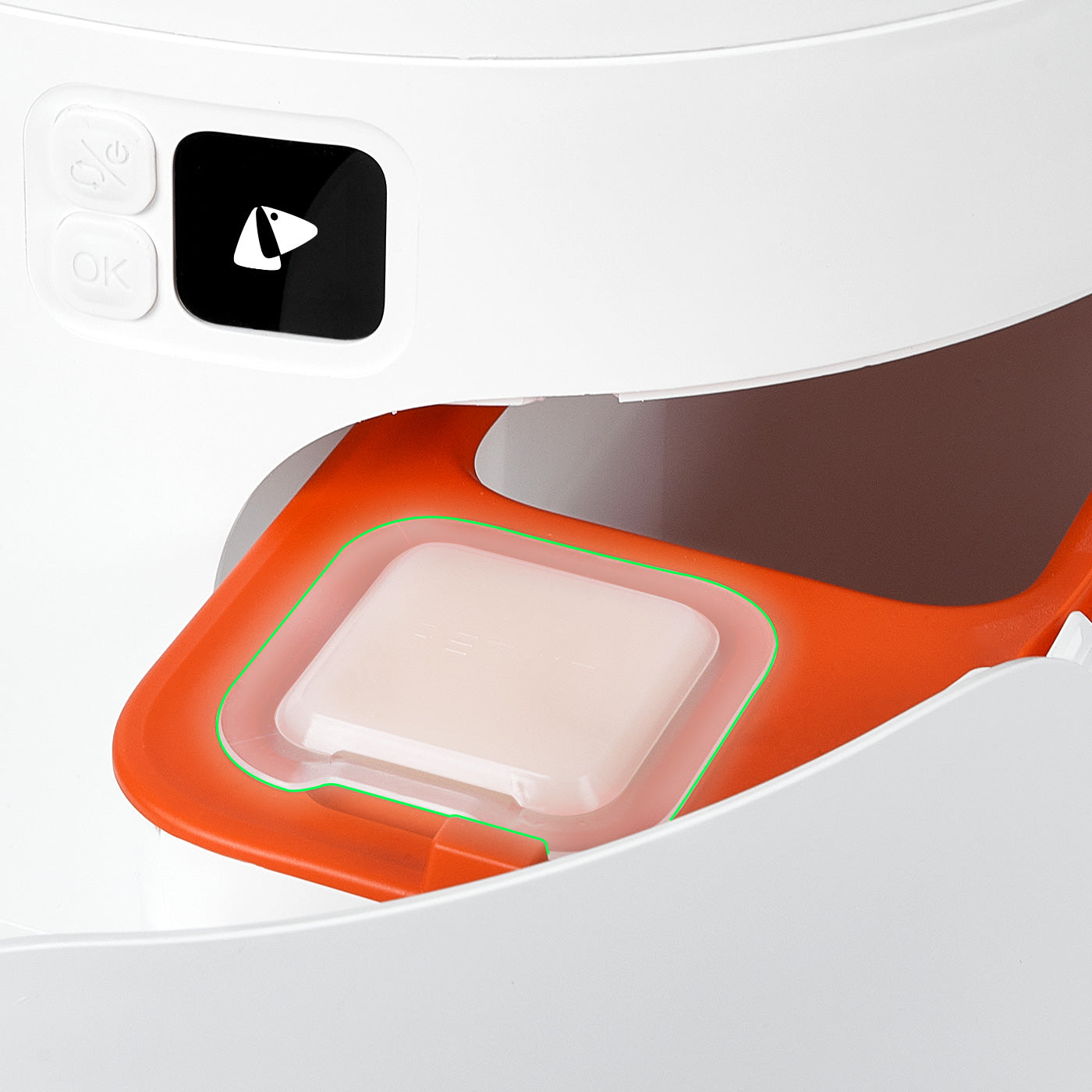 Pet Odor Eliminator N50 2.0 quick installation on the waste bin lid of PuraMax, PuraMax 2, Purobot Max Pro and Purobot Max Pro 2 Automatic Litter Box