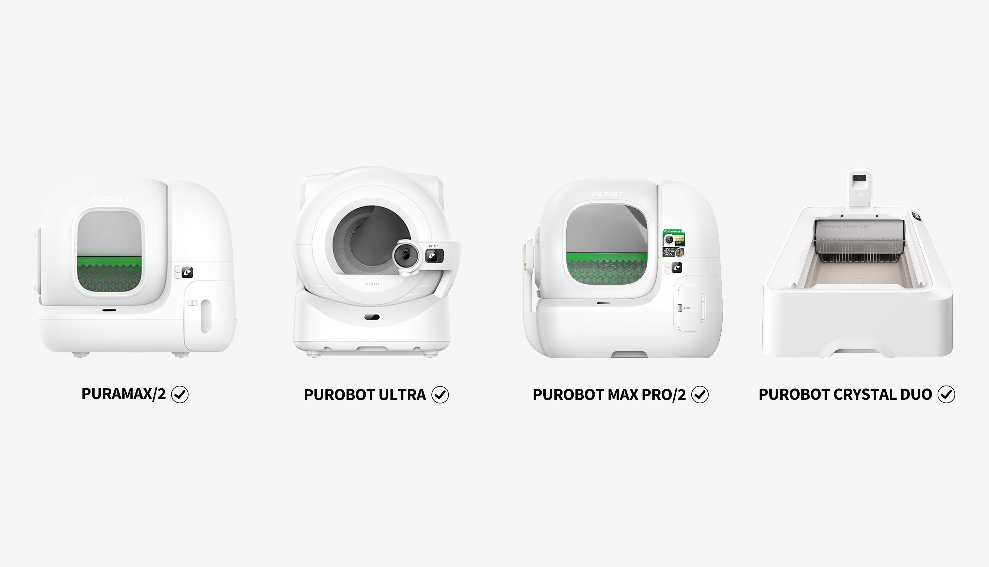 Pet Odor Eliminator N60 compatible with PETKIT automatic litter boxes including Purobot Ultra, Purobot Max Pro, Purobot Max Pro 2, and Purobot Crystal Duo Automatic Litter Box