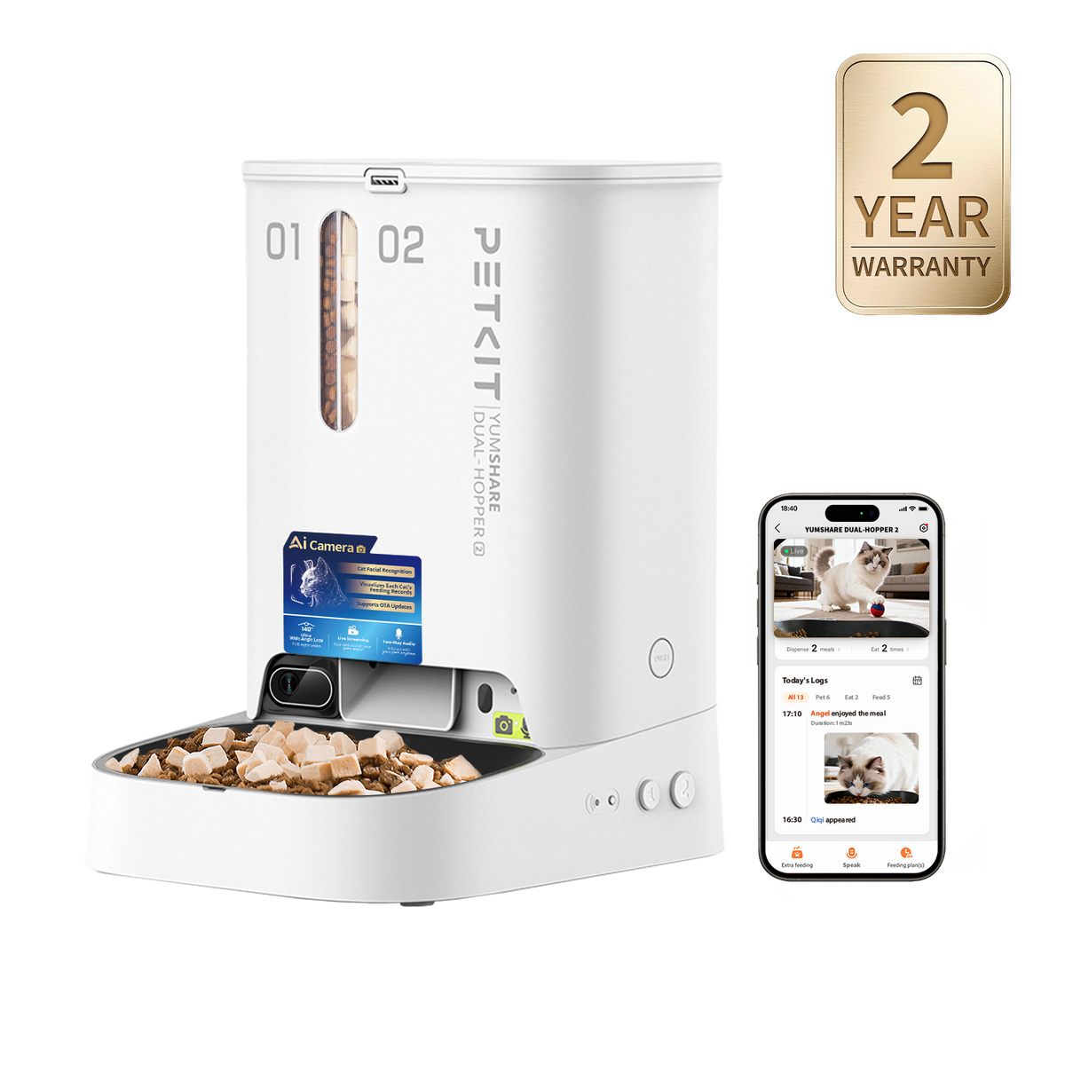 PETKIT Yumshare Dual-Hopper 自動給餌器 petkit-yumshare-dual-hopper-2-