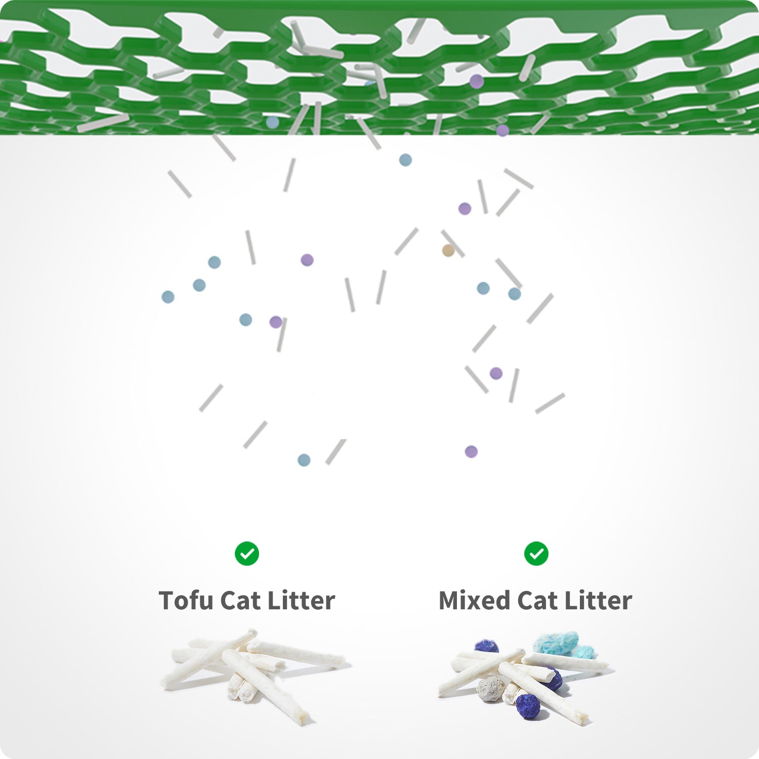 PuraMax 2 Automatic Cat Litter Box with standard litter sifters compatible with large particles of cat litter