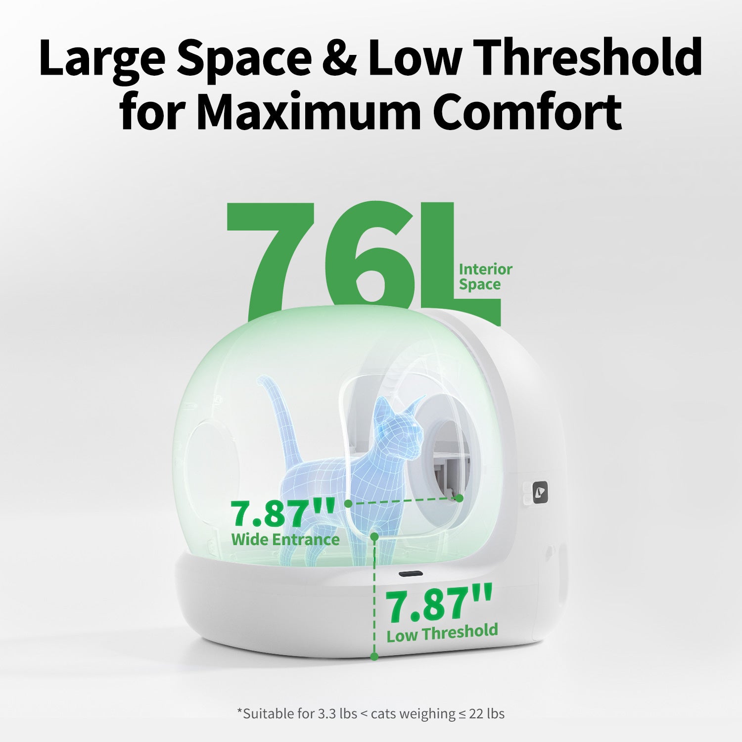 PuraMax 2 Automatic Cat Litter Box featuring a 76L spacious interior and low entry design for maximum feline comfort