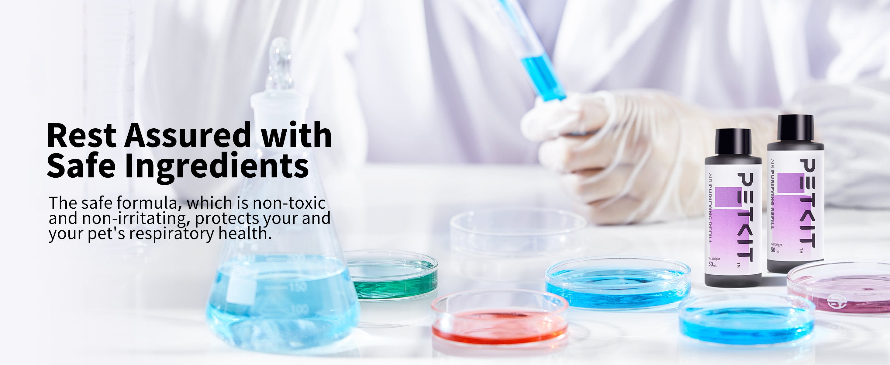 Purifying Liquid Refill with safe, non-toxic formula for PETKIT litter boxes, protecting cats’ respiratory health while ensuring easy and worry-free use