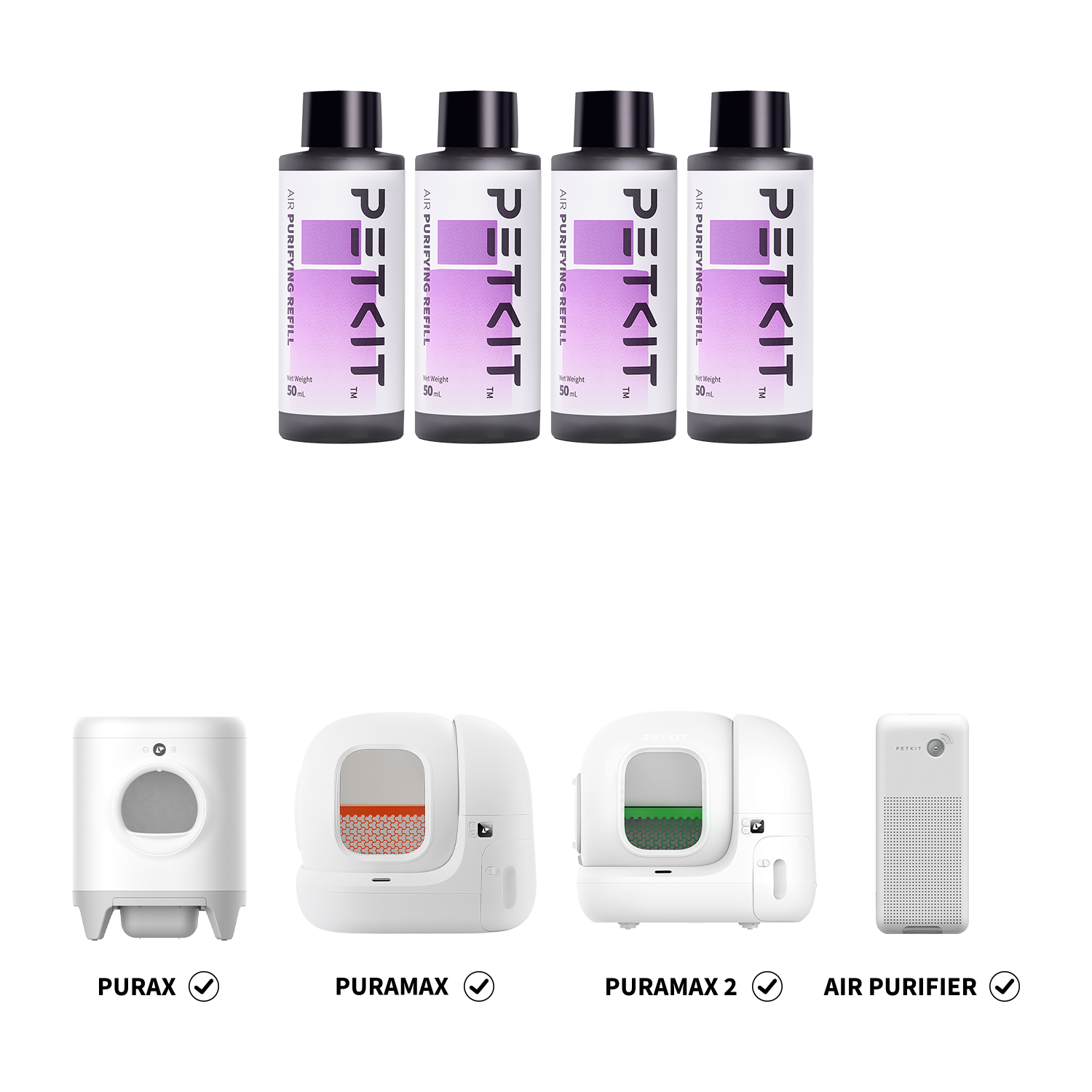 PETKIT Pura Max 本体＋専用濃縮液4本＋おまけ付き Purifying Liquid Refill for PETKIT Litter Boxes with Air Purifier